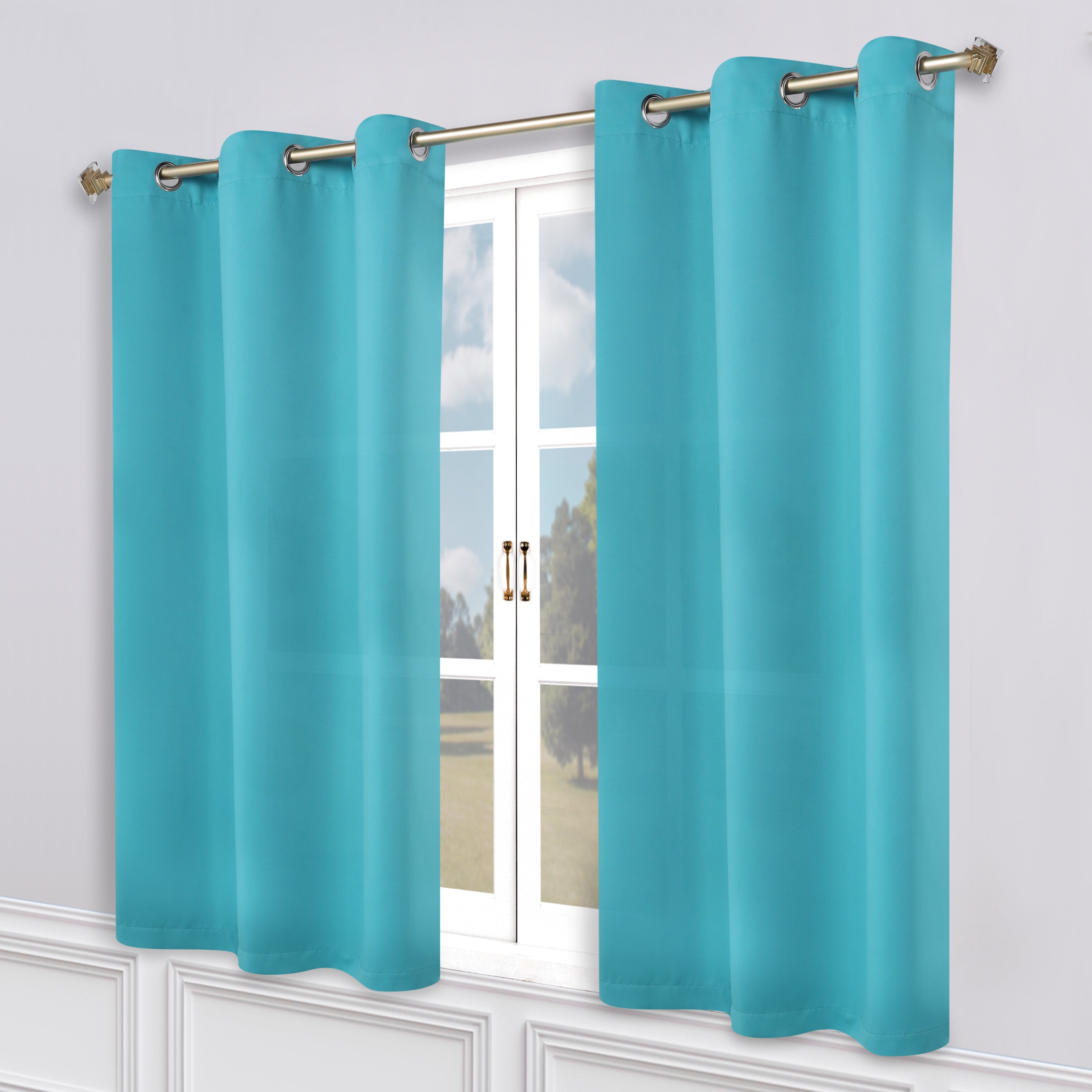 Premium Blackout Curtains Set of 2 - 100% Room Darkening, Machine Washable & Noise Reducing for Bedroom, Nursery & Home Theater