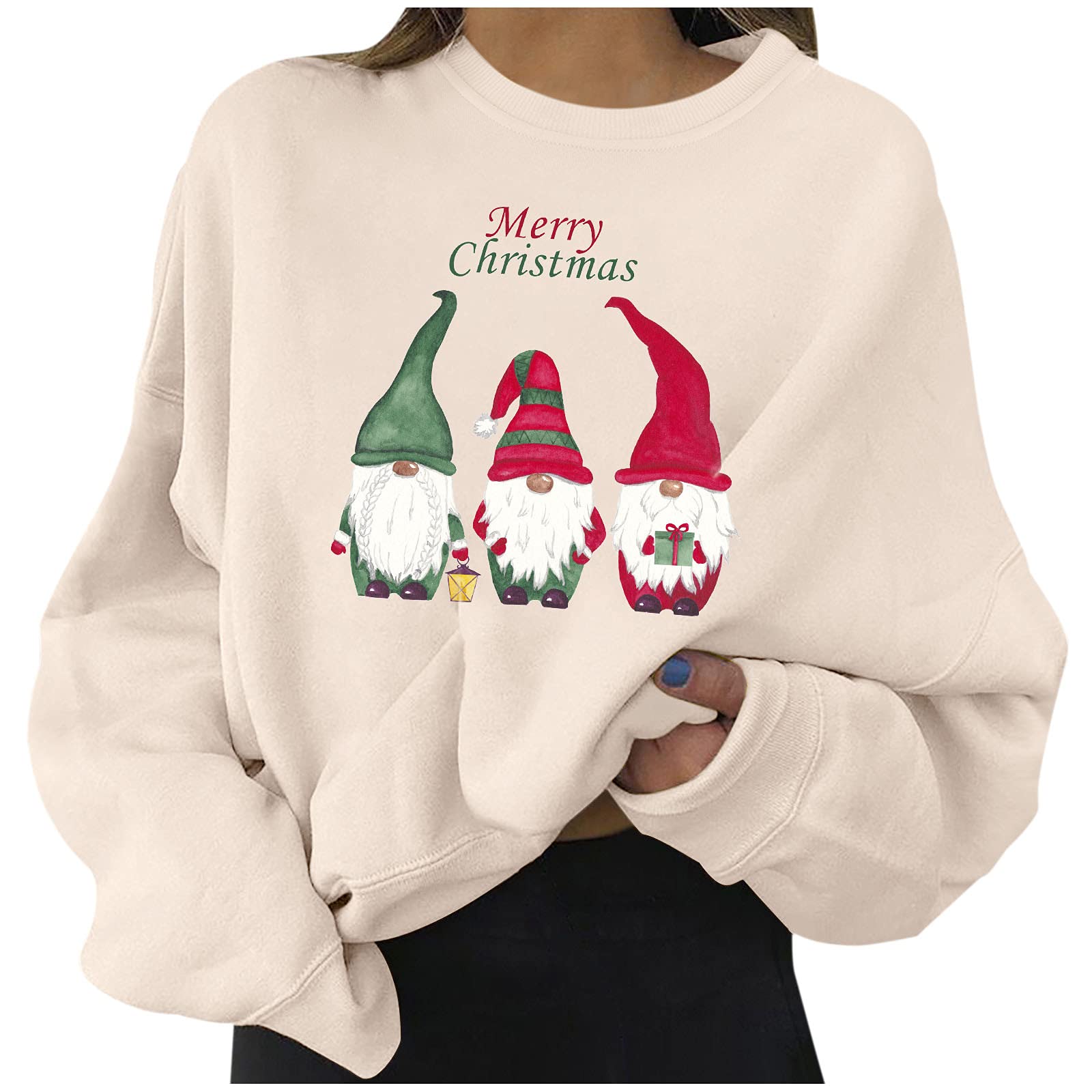 Women's Christmas Movie Night Shirt - Festive Xmas Truck & Tree Graphic Long Sleeve Pullover Top | Cozy Holiday Crewneck Blouse for Family Gatherings, Gift Exchanges & Winter Celebrations