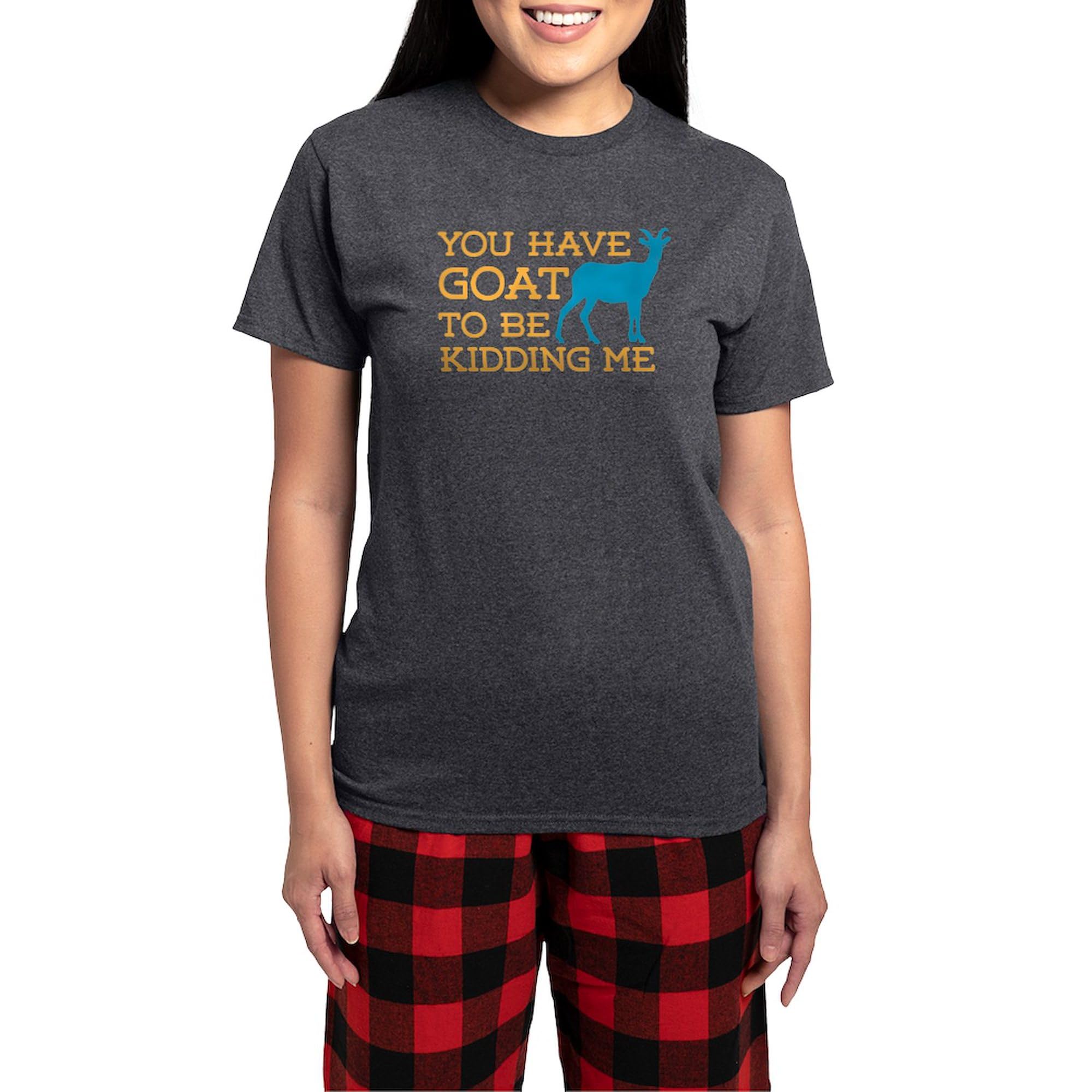 Goat Kidding Me Women's Charcoal Pajama Set - Funny Novelty Sleepwear for Women - Cozy Lounge Pajamas for Relaxing at Home or Sleepovers
