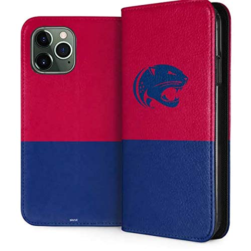 Officially Licensed South Alabama Jaguars Mascot Faux-Leather Wallet Phone Case for iPhone 12 Pro Max - Slim Protective Folio Cover with Card Slots - Perfect for Game Days, Work & Travel