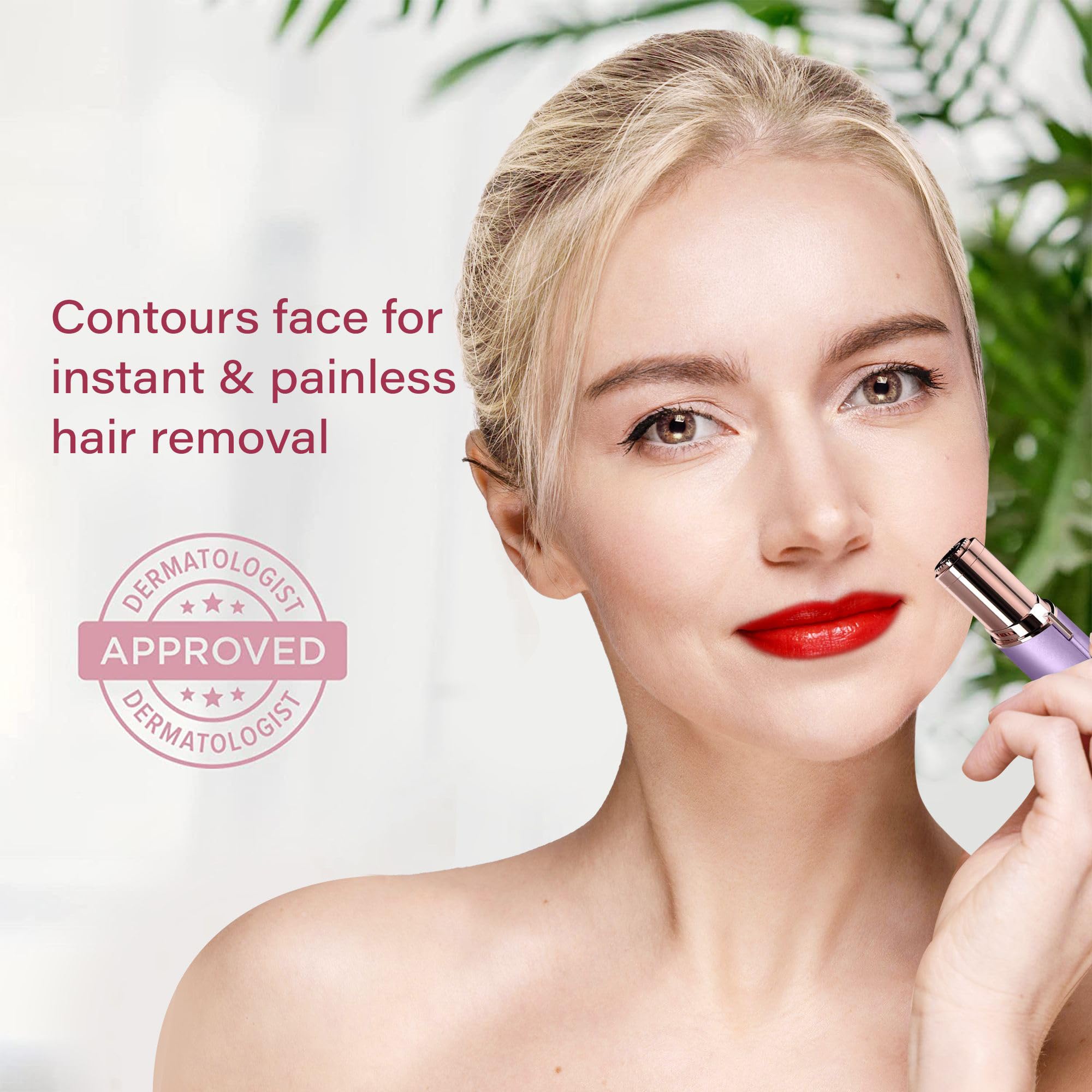 VISOFO Electric Facial Hair Remover for Women - Painless Dermaplaning Tool, Epilator & Trimmer for Upper Lip, Eyebrows & Face | Rechargeable & Portable Beauty Gadget | Perfect for Travel, Home & Salon Use (Amethyst)