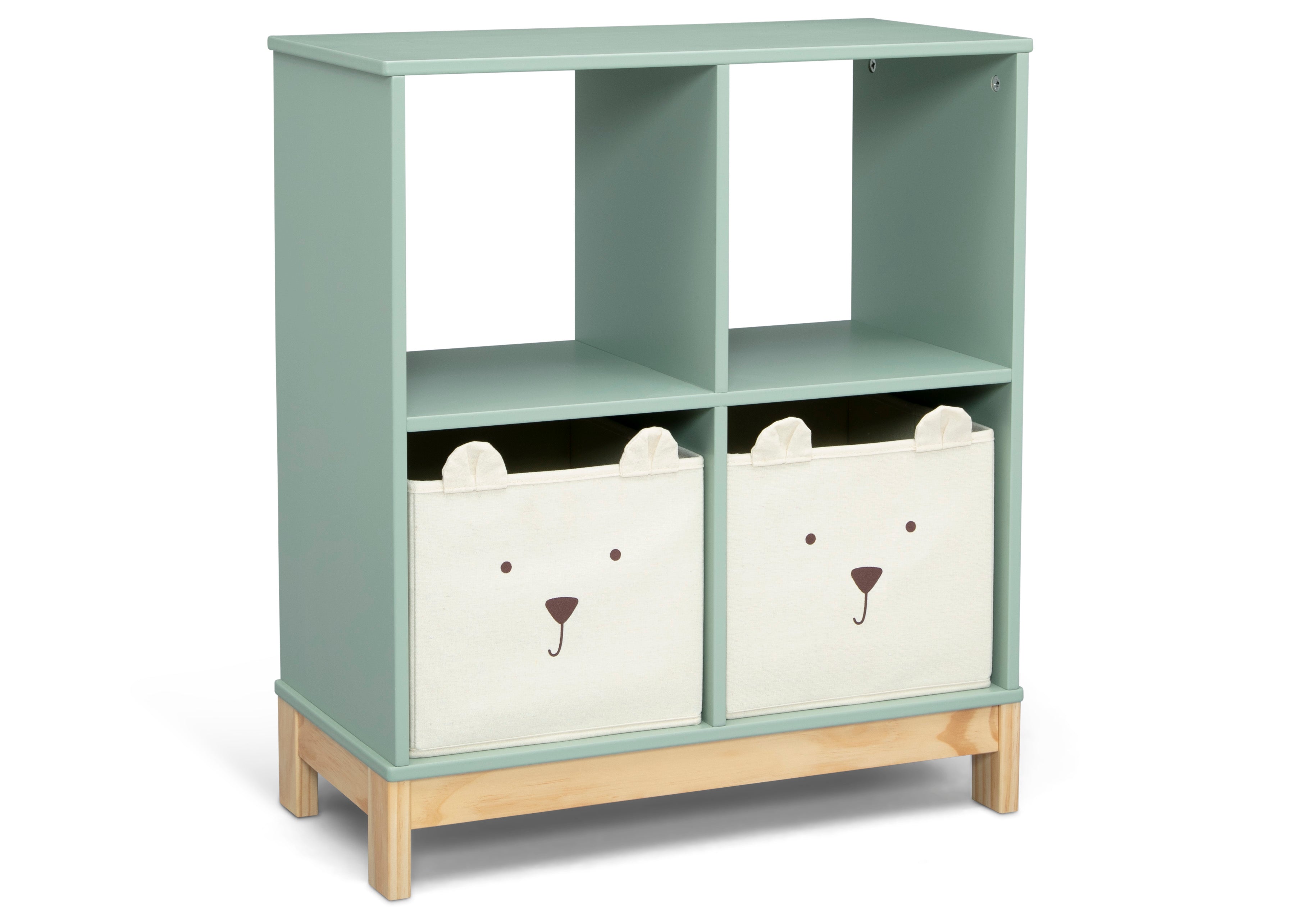 Brannan Bear Bookcase with Bins - Kids Wooden Bookshelf with Storage Bins for Nursery, Playroom & Bedroom Organization