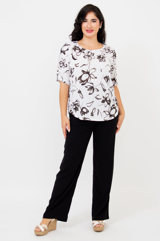 Liza Top - Soft & Comfortable Linen Bamboo Blend Women's Blouse | Perfect for Casual Wear, Office Outfits & Summer Fashion