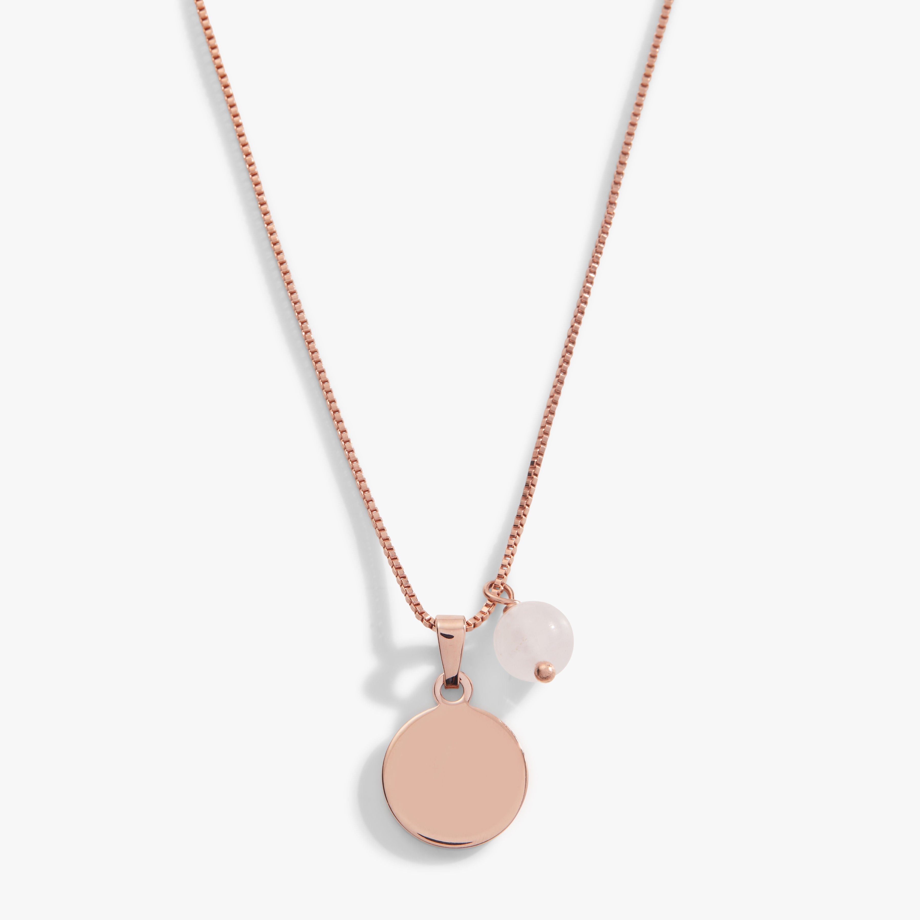 Rose Quartz Beaded Circle Charm Necklace for Women - Elegant Healing Crystal Jewelry for Meditation, Yoga & Positive Energy