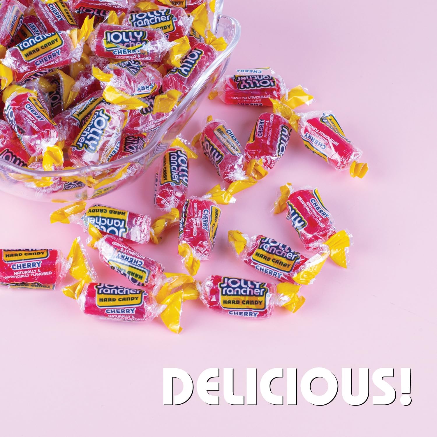Jolly Ranchers Hard Candy Cherry - 1.5 lb Fruit Flavored Candy Made with Real Juice | Gluten Free Individually Wrapped Treats | Perfect for Easter Baskets, Party Favors & Office Snacks