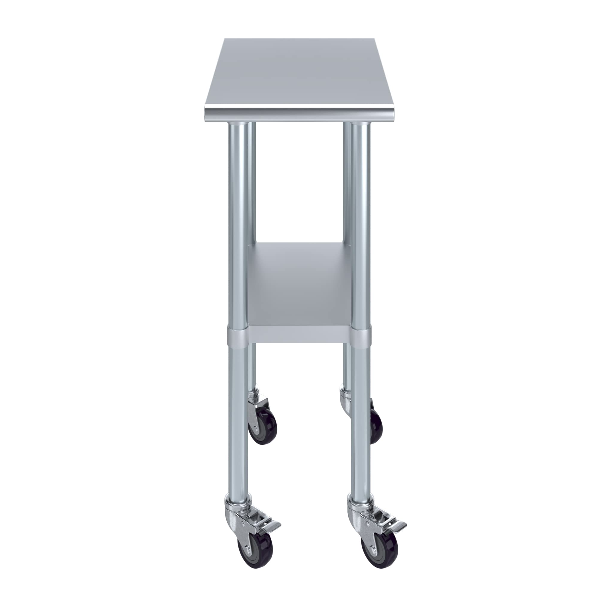 AmGood Stainless Steel Work Table with Wheels - 15