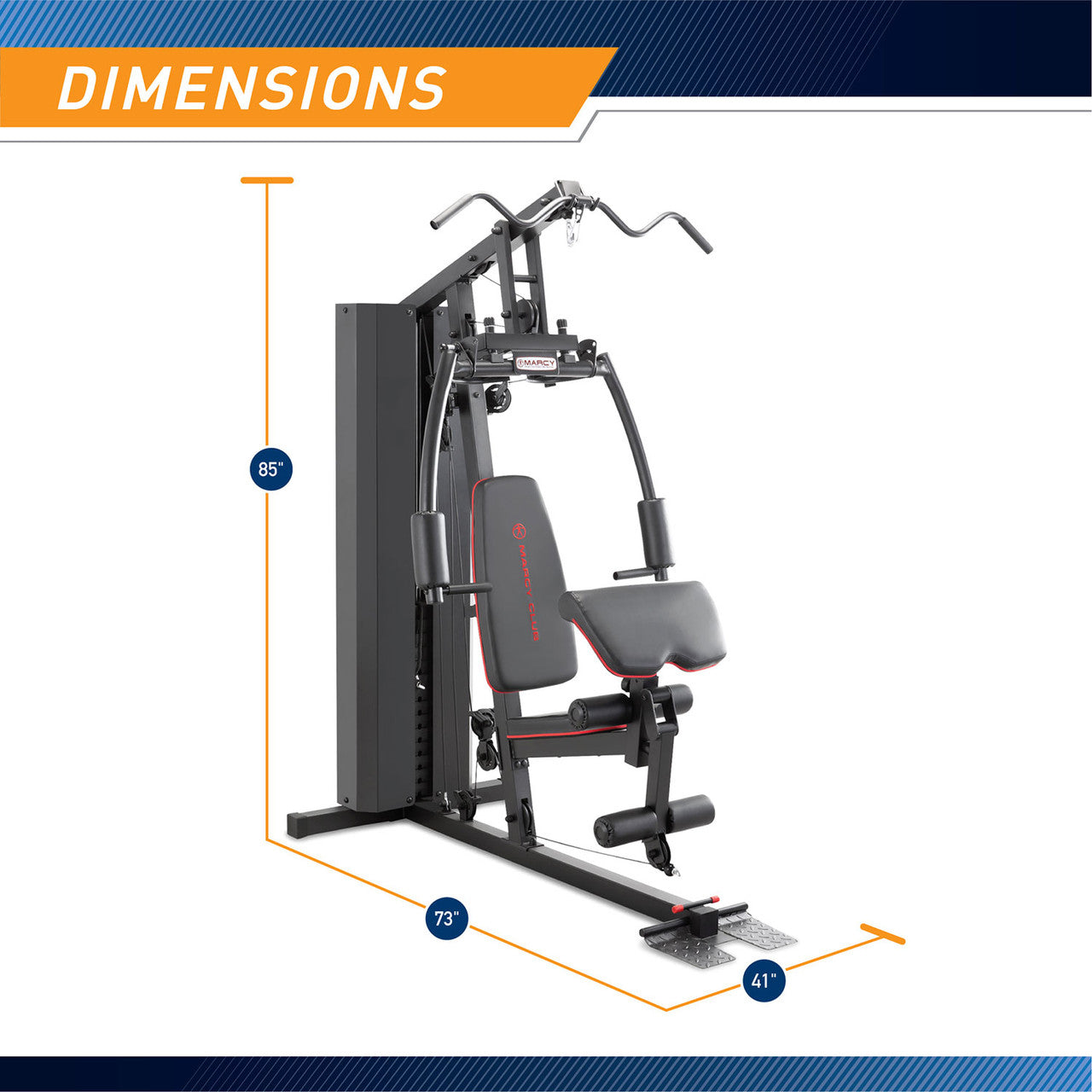 Marcy Club 200lb Home Gym System with Weight Bench & Leg Developer - MKM 81010 for Full Body Workout at Home | Strength Training Equipment for Men & Women | Perfect for Small Spaces & Home Fitness