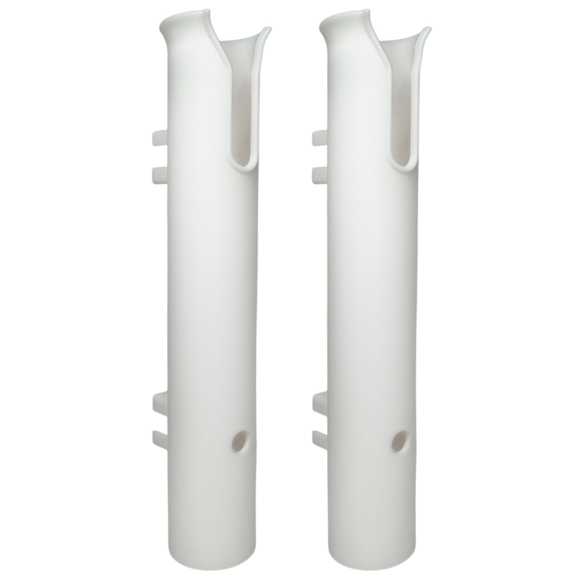 Pactrade Marine Fishing Rod Holder - 2-Pack Single Tube Wall Mount Rack, UV-Resistant Boat & Kayak Rod Storage System for Garage, Dock & Outdoor Use - White