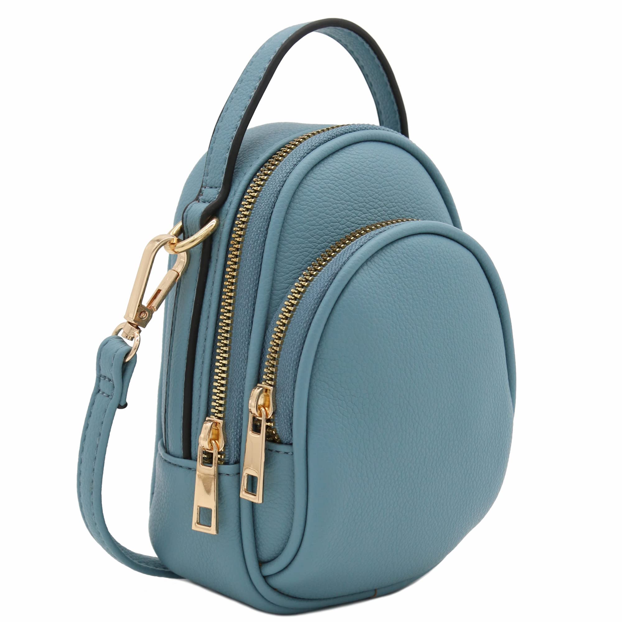 Stylish Two Compartment Mini Oval PU Leather Crossbody Bag for Women - Perfect for Everyday Use, Travel & Shopping