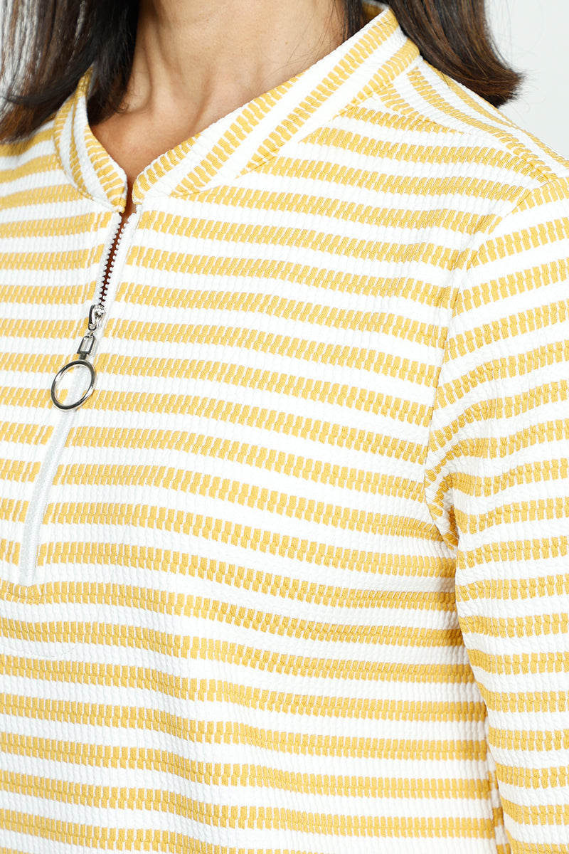 Stylish Striped Half Zip Top for Women | Trendy Sale Colors | Perfect for Casual Outings & Layered Outfits