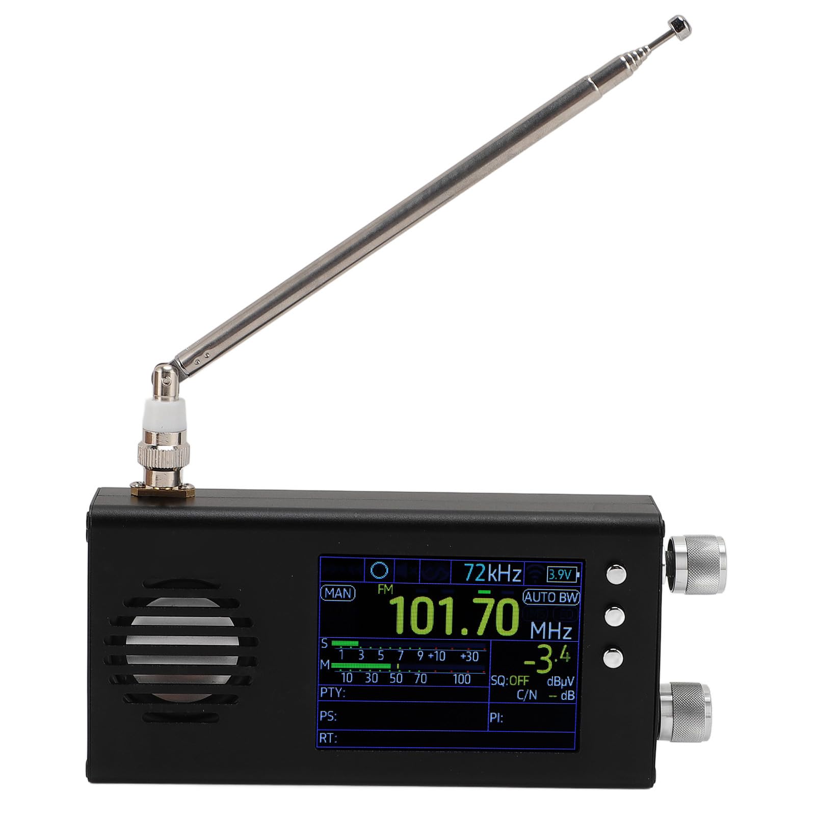 Portable Shortwave Radio with AM/FM/SW/CB/VHF/UHF/WX/AIR/LW/MW Bands & SSB Receiver - 5000mAh Rechargeable Battery, Stereo Speaker & Antenna - Ideal for Emergency Preparedness, Outdoor Adventures & Travel (Black)