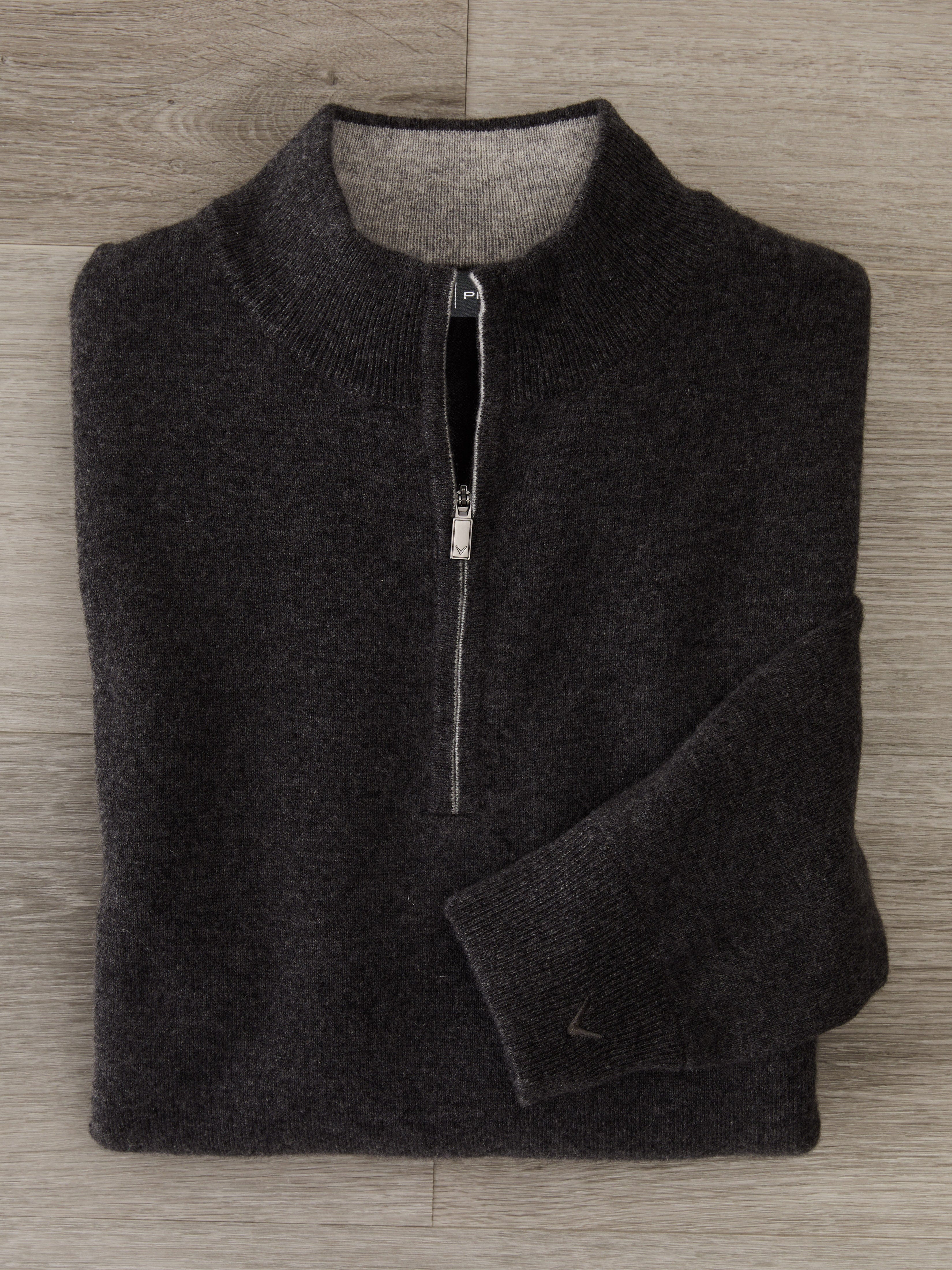 Premium Men's Cashmere 1/4 Zip Golf Sweater - Soft & Warm Pullover for Golfing, Office & Casual Wear - Winter & Fall Layering Essential