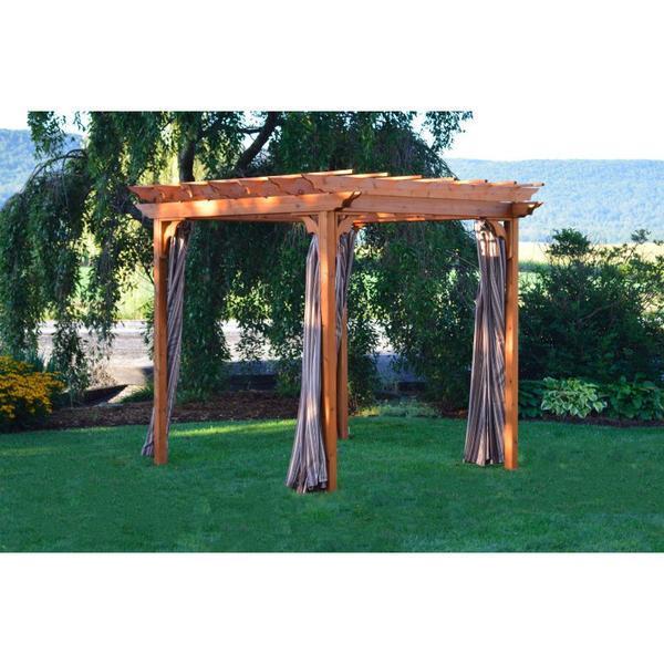 A & L Furniture Pergola Curtains with Hooks - Outdoor Patio Privacy Curtains for Pergola, Gazebo, Deck & Backyard - Water Resistant & UV Protection Sun Shade Curtains