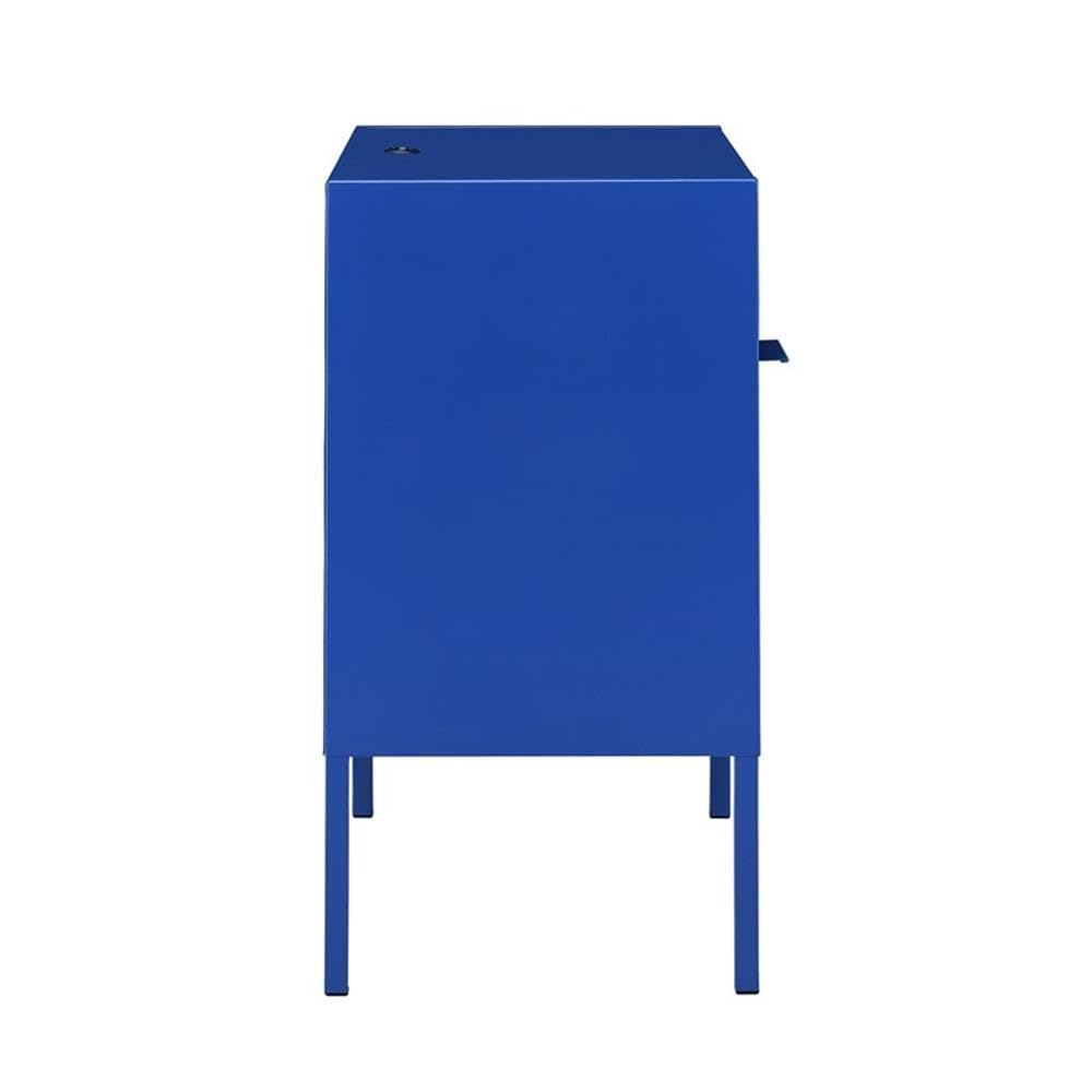 Home Square 2-Piece Blue Metal Nightstand Set with USB Charging Ports - Perfect for Bedroom, Living Room & Small Space Furniture