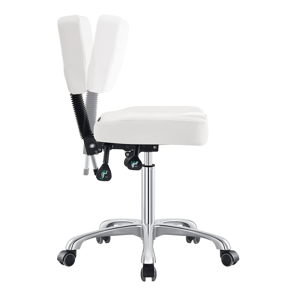 Dir Medical Stool with Wheels - Adjustable Rolling Stool for Dentists, Salon Technicians & Healthcare Professionals | Ergonomic Design for Comfort & Mobility in Clinics, Labs & Workstations