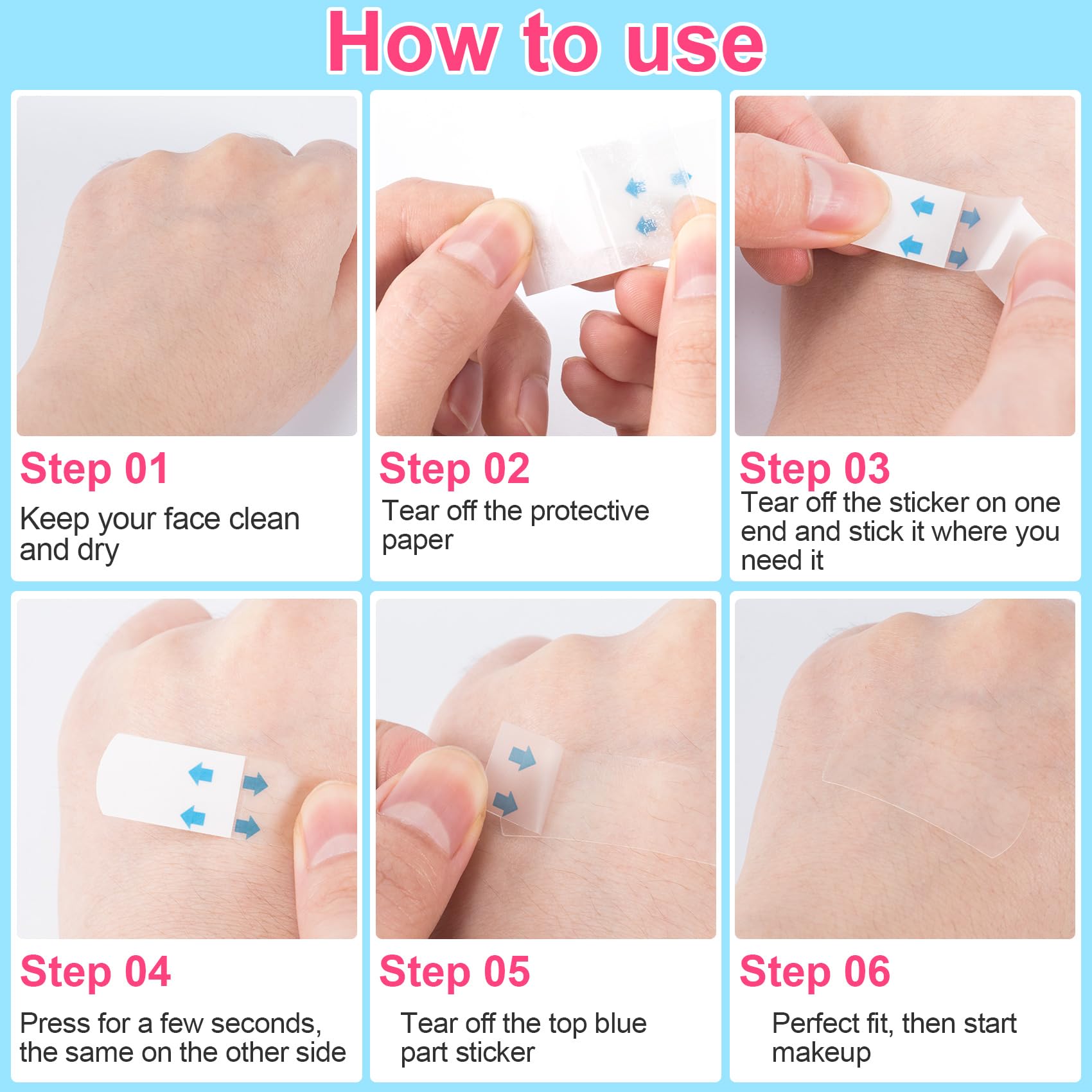 ANCIRS 40 Pcs Invisible Face Lift Tape - Instant Neck & Facelift Tape for Sagging Skin, Double Chin & Eye Wrinkles | Reusable Adhesive Tape for Instant Tightening, Special Occasions & Daily Beauty Routine