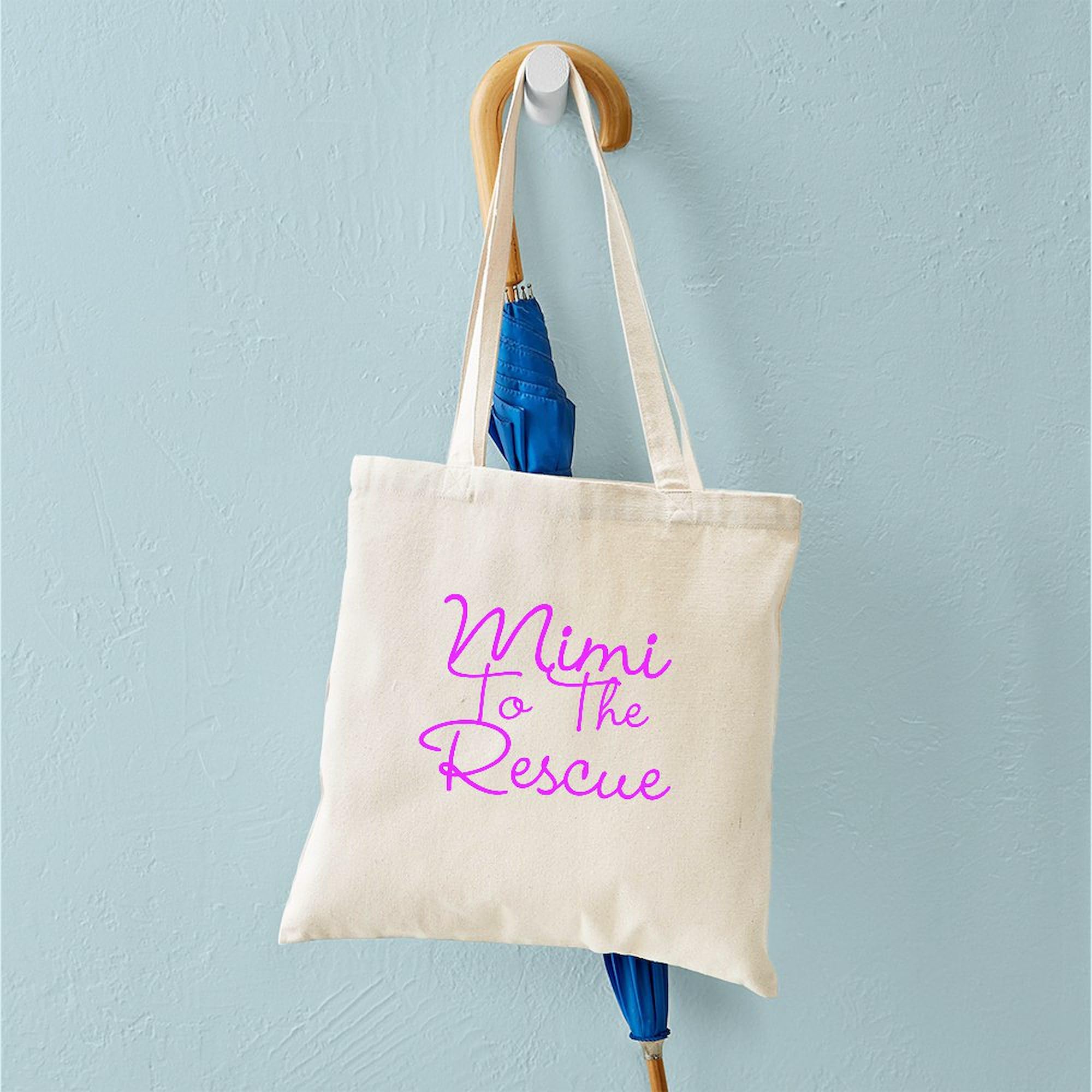 Mimi To The Rescue Natural Canvas Tote Bag - Eco-Friendly Reusable Grocery Shopping Bag for Women, Beach, Work & Daily Use