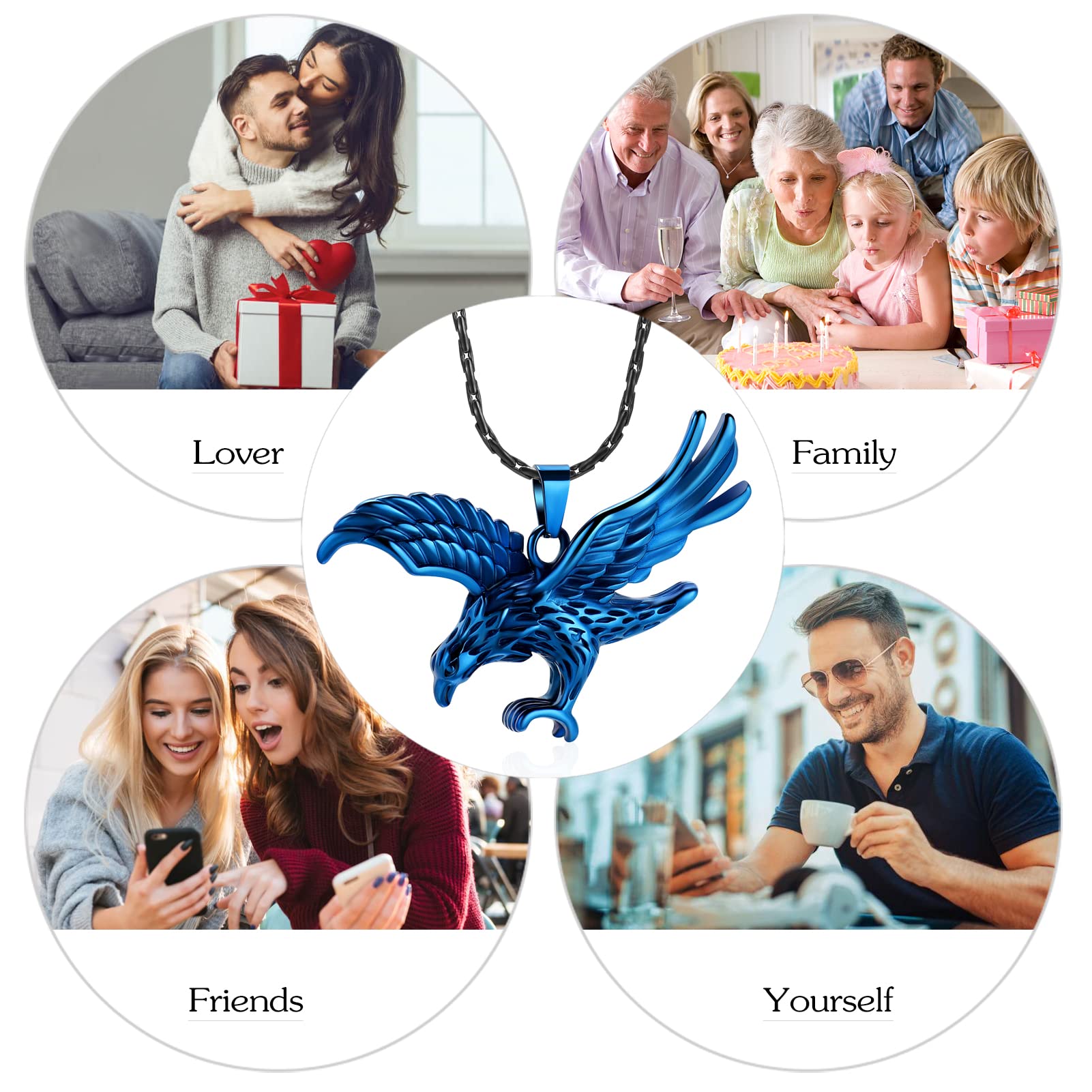 Cremation Jewelry for Ashes - Stainless Steel Eagle Urn Necklace for Memorial Keepsake | Pet & Human Loss