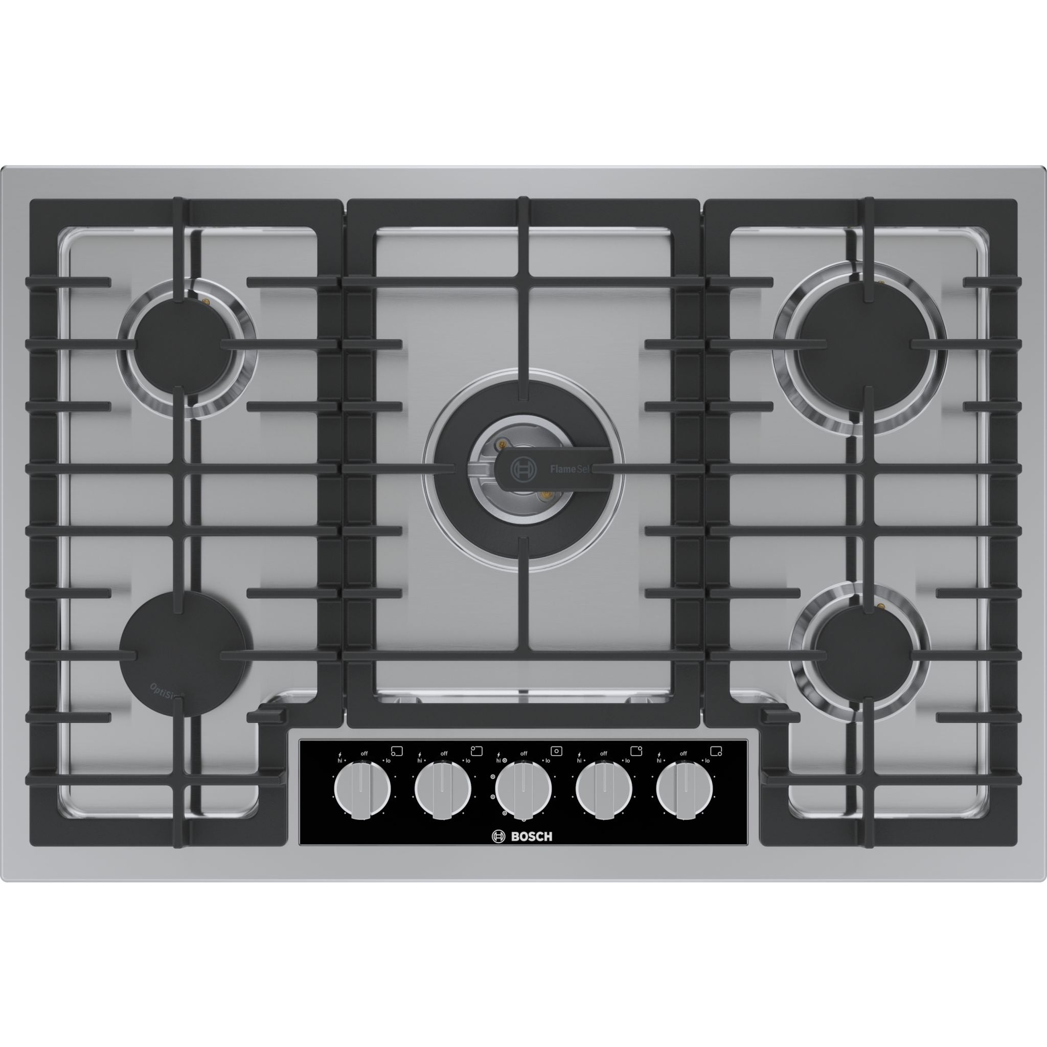 Bosch 30 Inch Gas Cooktop - Stainless Steel NGMP058UC | 5 Burner Professional Gas Stove for Home Kitchen | Perfect for Cooking, Boiling & Simmering