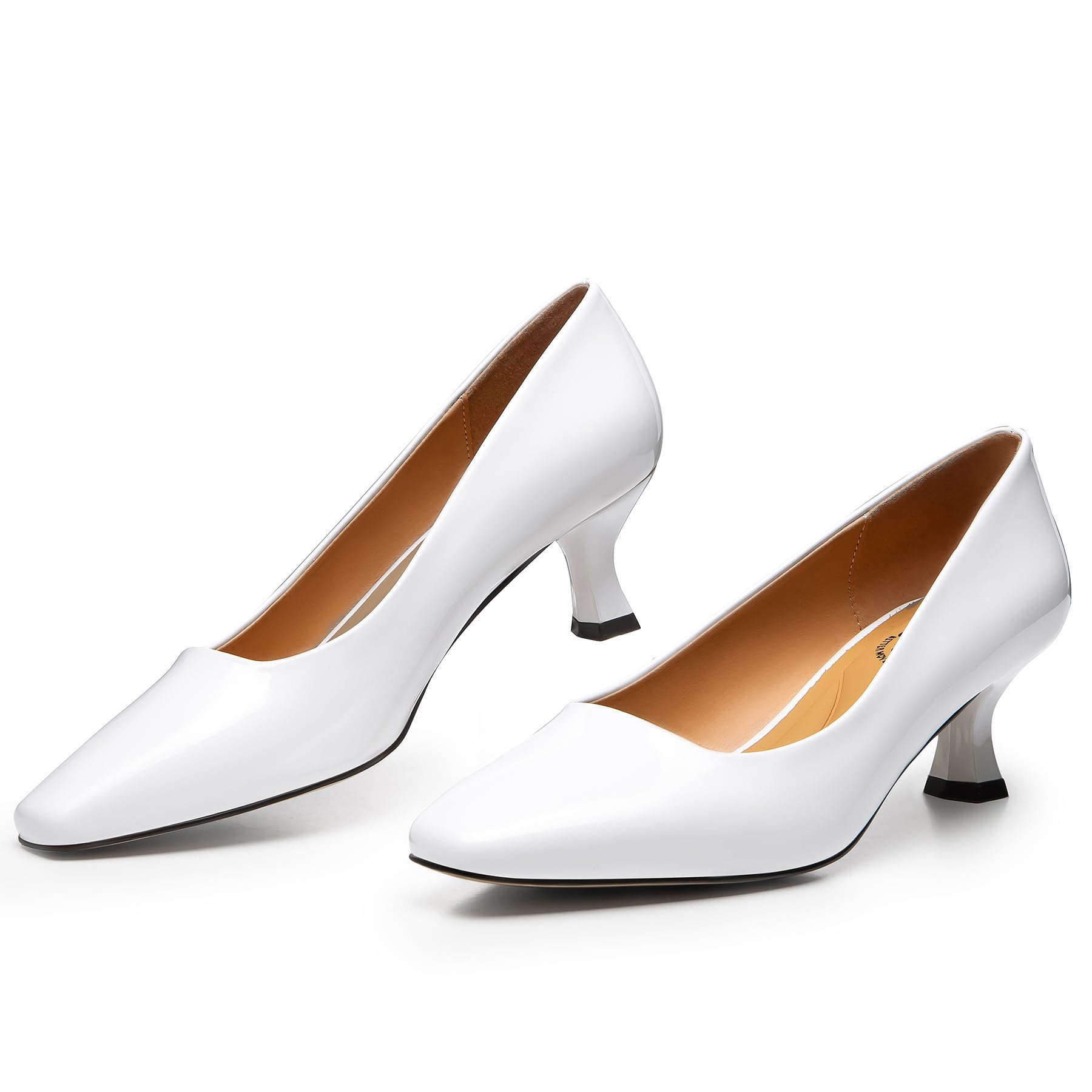 Trary Women's Classic Square Toe Kitten Heel Dress Pumps - Comfortable Low Heel Closed Toe Office Shoes for Women | Perfect for Work, Business Meetings & Formal Occasions