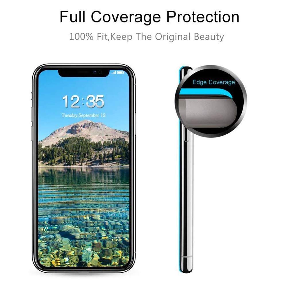 Anti-Spy Privacy Screen Protector for iPhone 12 Pro Max/12 mini/X/XS/XR/11 Pro Max/8/7/6 - Tempered Glass Protective Film (Black) - Perfect for Office, Banking & Secure Mobile Use