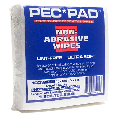 Photographic Solutions Pec*Pad Photowipes for Photographic Emulsions - 100 Sheets 4x4 Inch - Premium Lens Cleaning Wipes for Cameras, Lenses & Darkroom Equipment - Perfect for Professional Photographers & Film Development