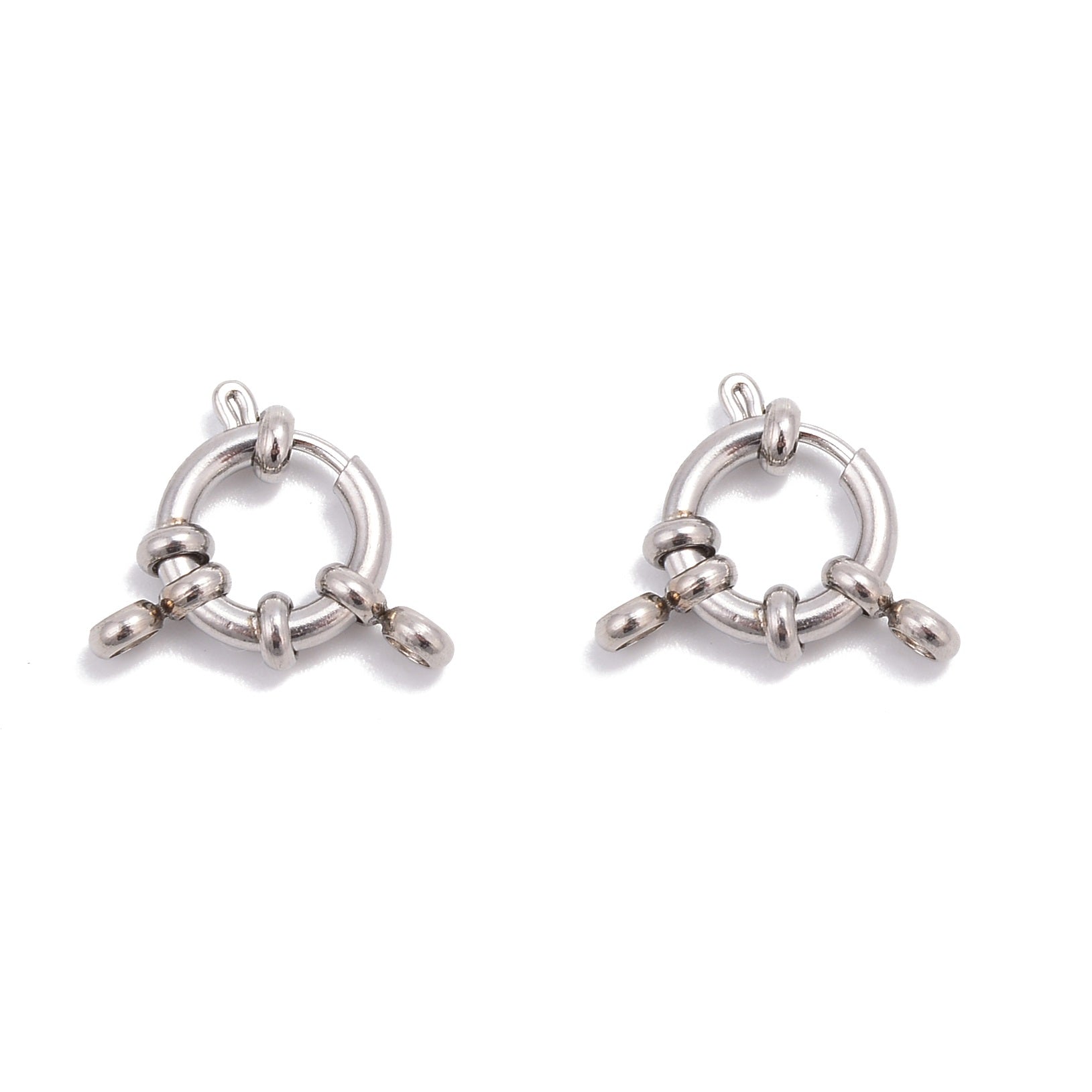 304 Stainless Steel Snap Hook Clasp - 12mm 14mm 16mm 18mm Sizes - 3 Pieces per Bag - Durable Metal Fastener for Keychains, Dog Collars, Jewelry Making & DIY Crafts