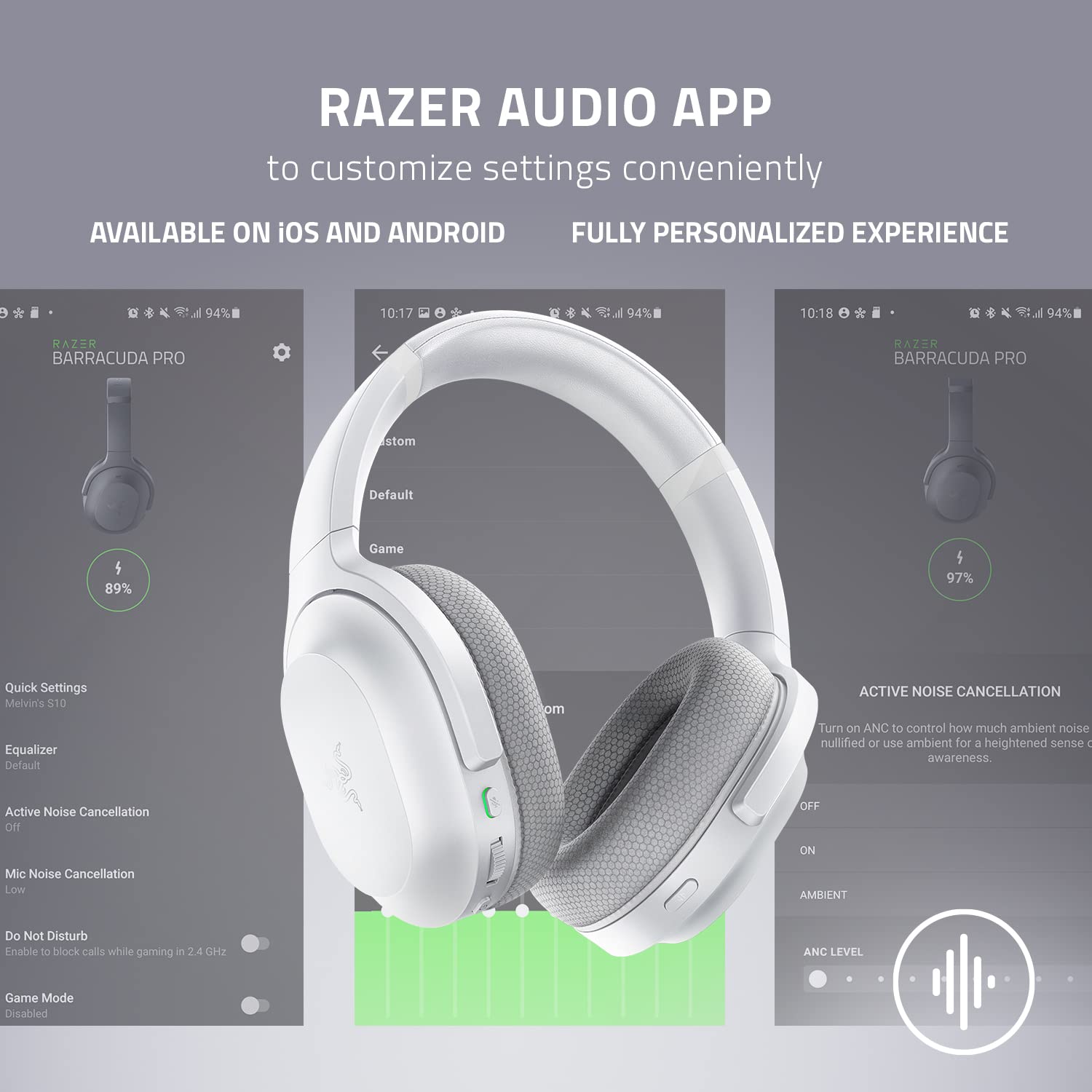 Razer Barracuda Wireless Gaming Headset with 2.4GHz & Bluetooth - Noise Cancelling Mic, 50mm Drivers, 40H Battery Life - Compatible with PC, PS5, Nintendo Switch, Android & iOS - Perfect for Competitive Gaming, Streaming & Mobile Play
