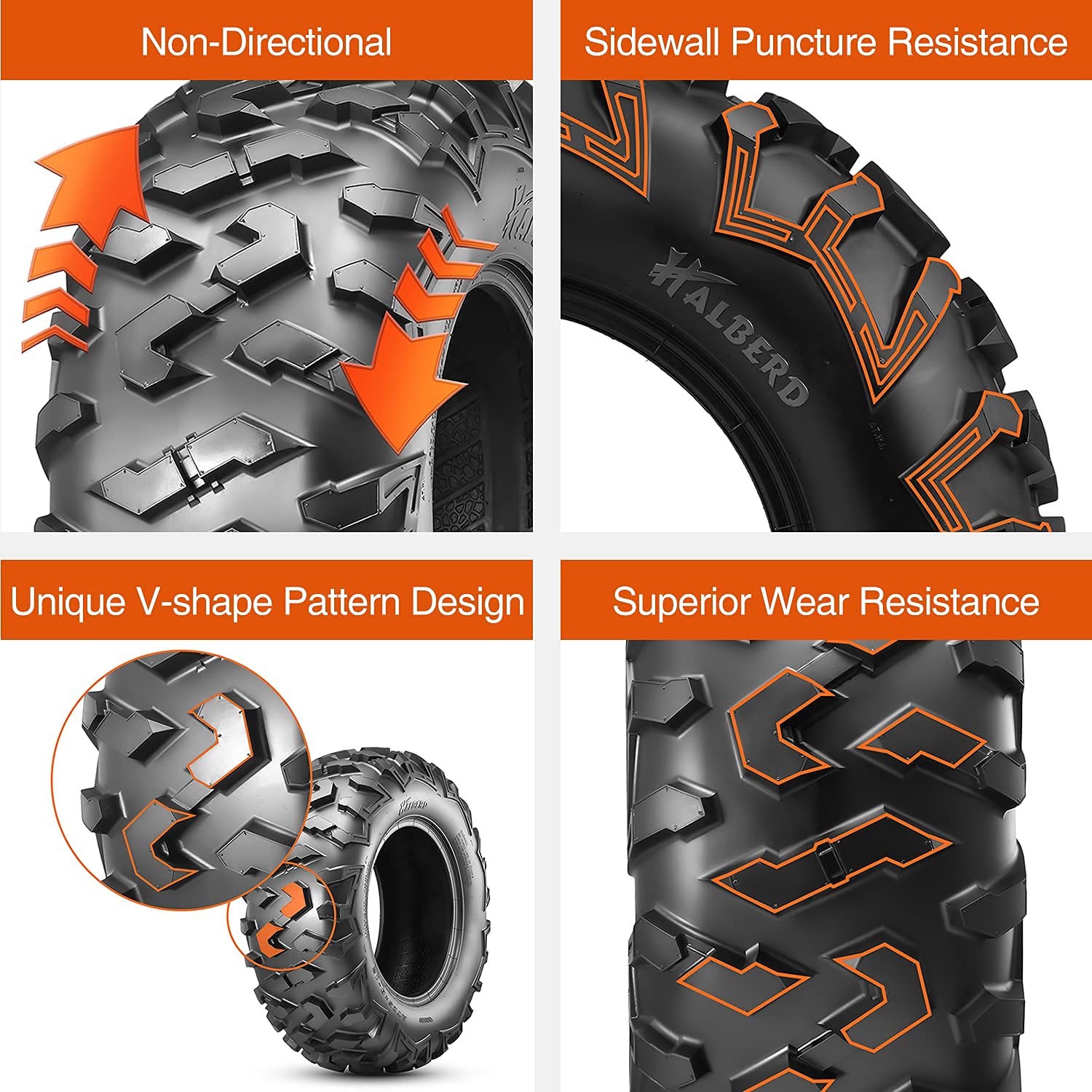 HALBERD 6PLY ATV Tires 25x10-12 - All Terrain Off-Road Tires for ATV/UTV - 6PR Tubeless with 17mm Tread Depth - Pack of 1 - Perfect for Trail, Sand & Mud Riding