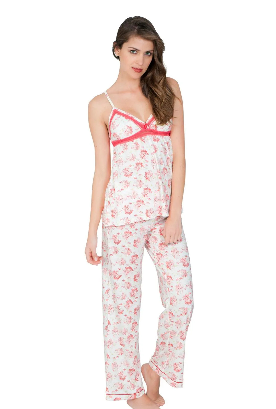 Elizabeth Spaghetti Strap Camisole PJ Set - Women's Sleepwear Loungewear for Summer Nights & Relaxation at Home