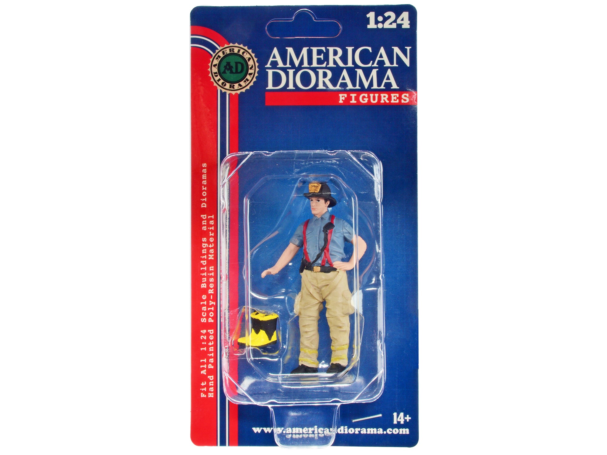 1/24 Scale Firefighter Figure with Boots Accessory - Realistic American Diorama Model for Collectors & Hobbyists - Perfect for Diorama Displays, Model Train Scenes & Action Figure Collections
