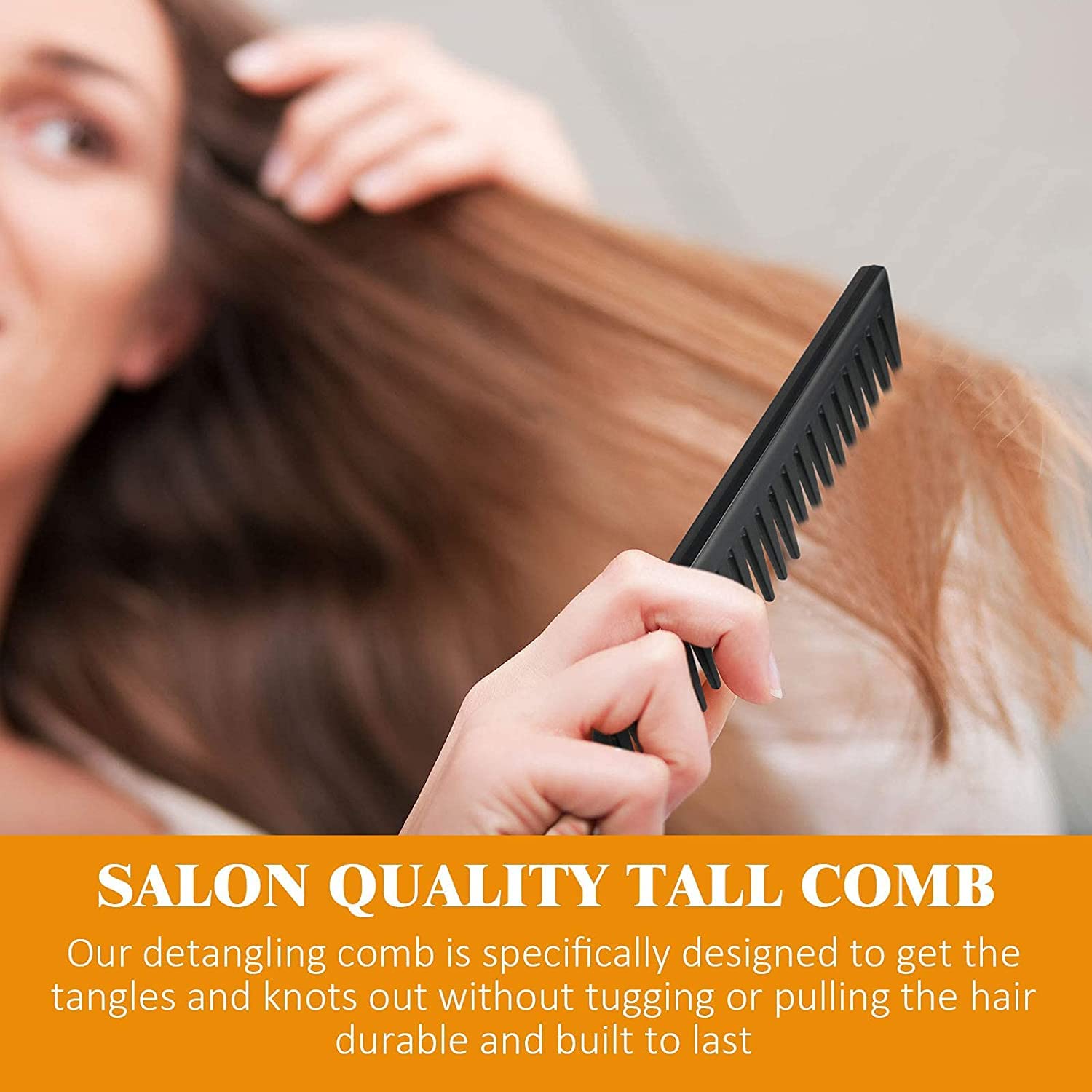 Professional Matte Black Carbon Fiber Hair Comb Set for Men - 3 Pack Barber Salon Styling Comb for Grooming, Beards & Mustaches - Perfect for Home, Salon & Travel Use