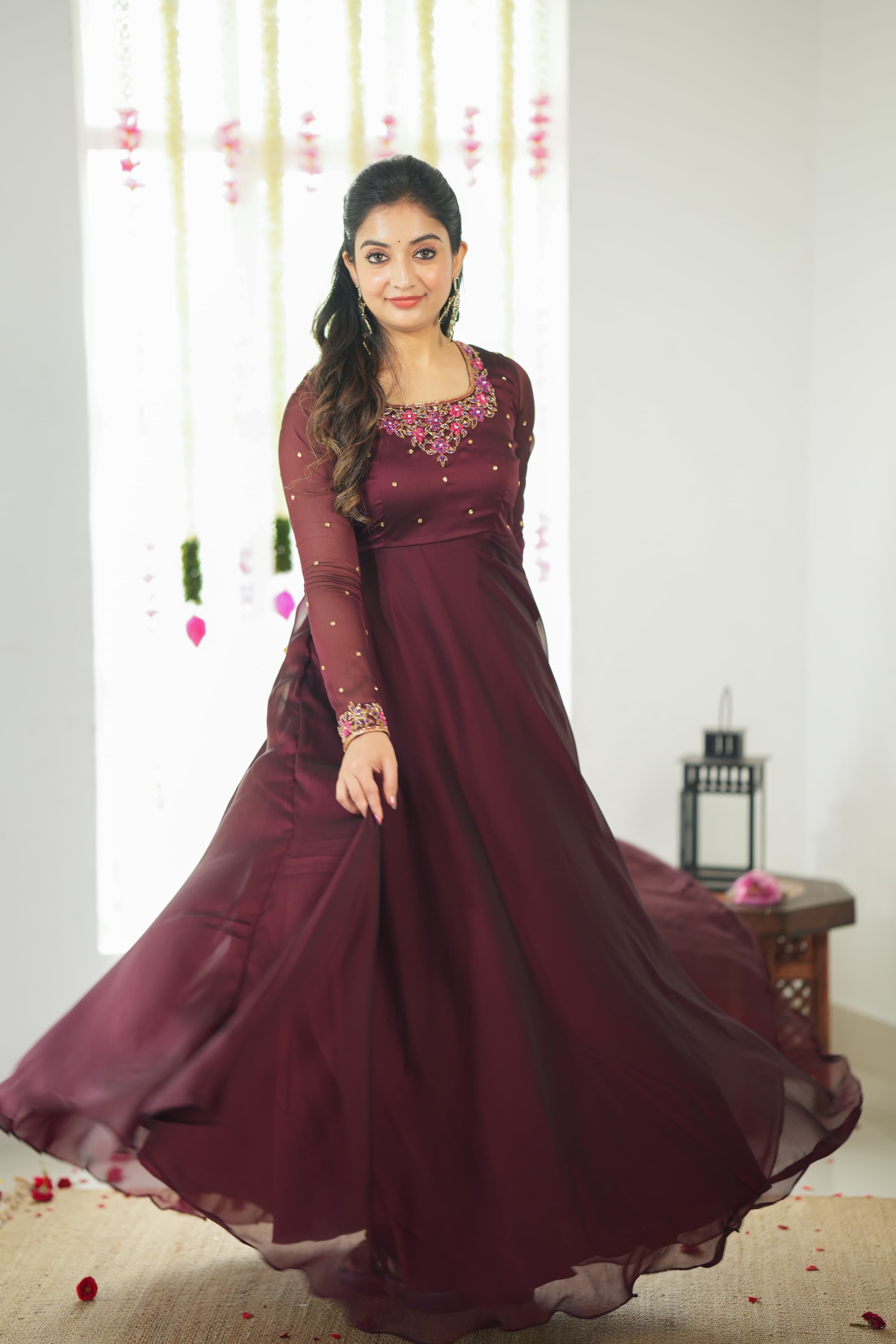 DD594 Meera Designer Anarkali Suit with Georgette Dupatta - Elegant Indian Ethnic Wear for Women, Perfect for Weddings, Parties & Festive Occasions