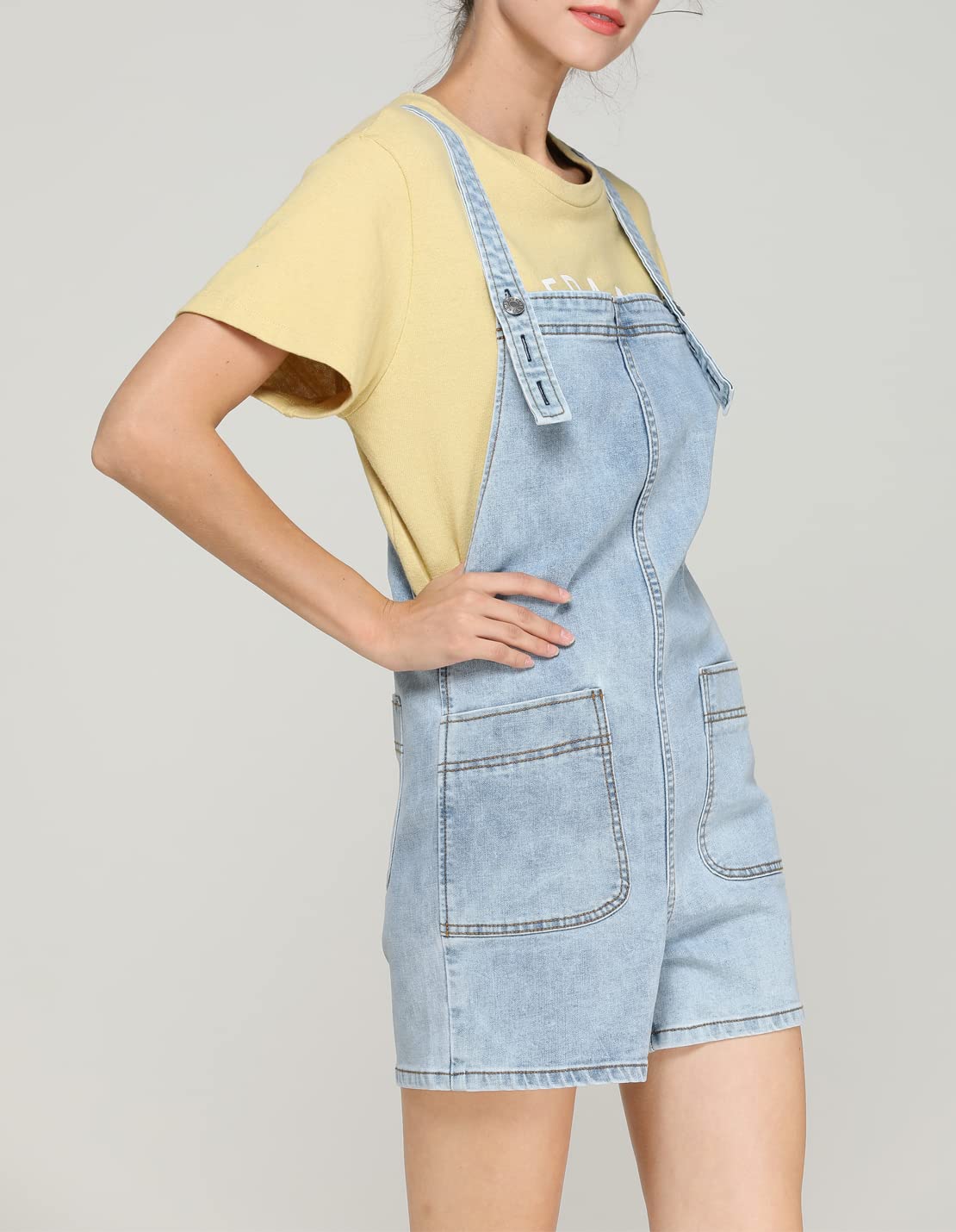 Women's Casual Adjustable Straps Denim Overalls - Loose Baggy Bib Jumpsuit Romper with Harem Pants & Jean Shorts | Perfect for Summer Outfits, Streetwear Fashion and Casual Daily Wear