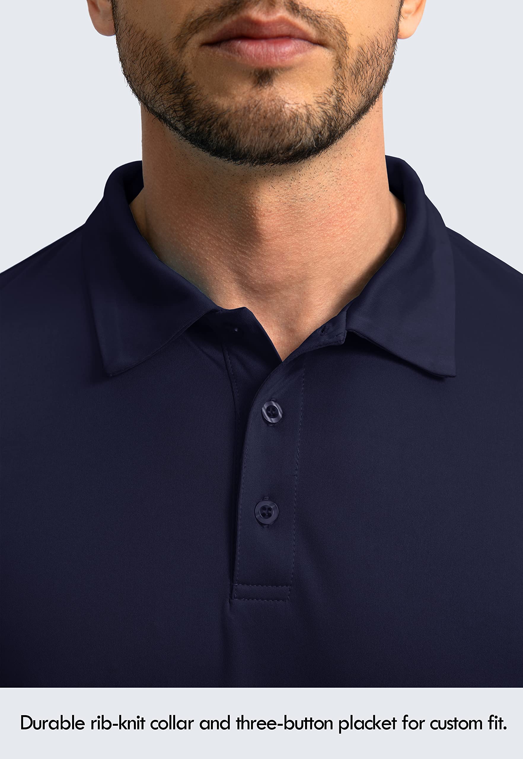 Men's Long Sleeve Polo Shirt - UPF 50+ Sun Protection, Lightweight & Breathable Golf Shirt for Work, Fishing & Outdoor Activities | Perfect for Golfing, Hiking and Summer Sun Protection