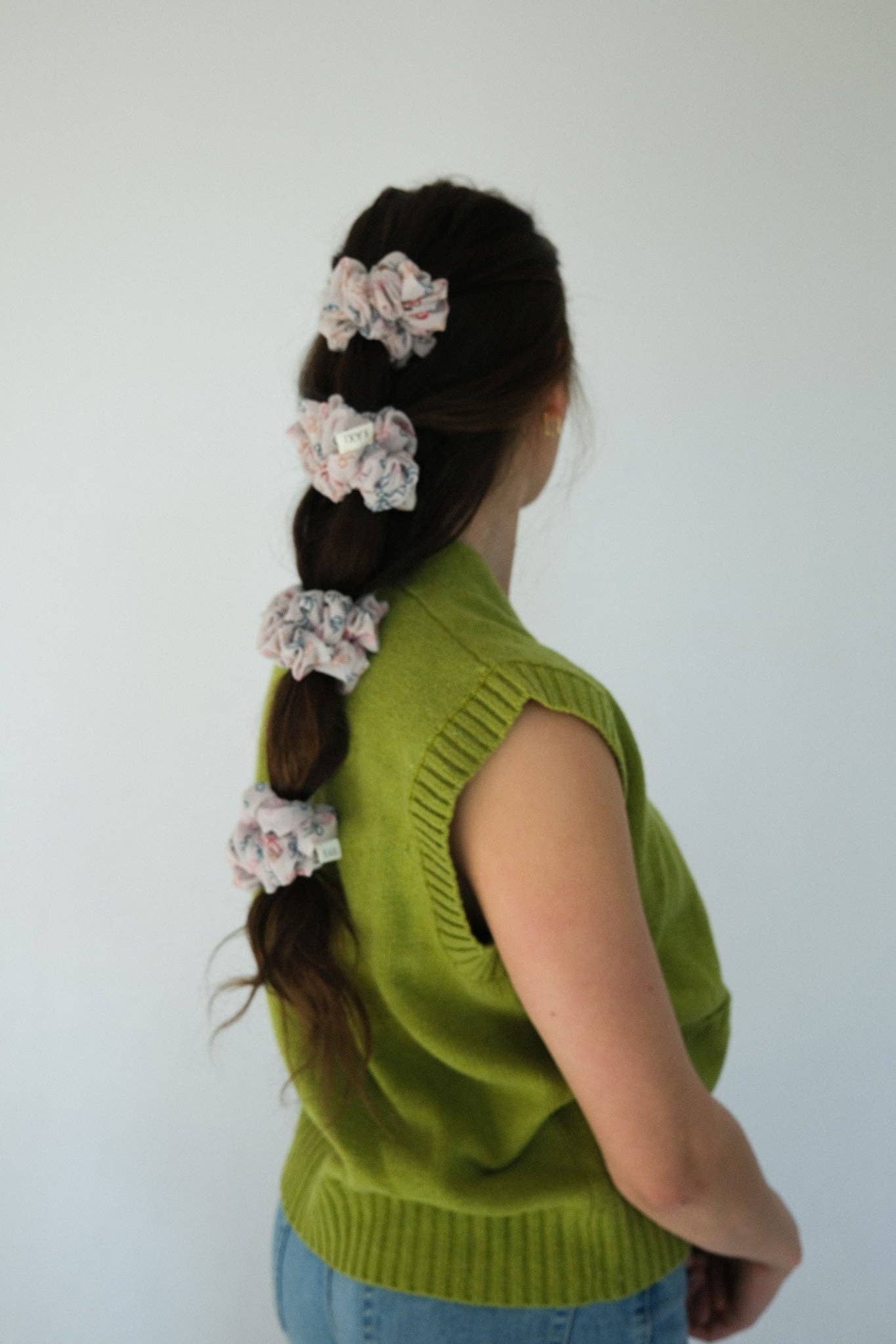 Bow Pattern Hair Scrunchie - Soft Elastic Hair Tie for Women & Girls - Perfect for Workouts, School, and Everyday Styling