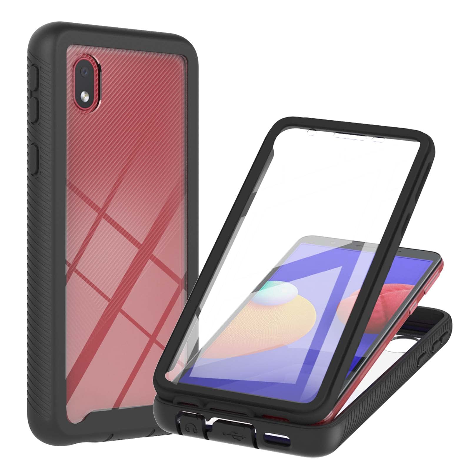 Premium Shockproof Rugged Case for Samsung Galaxy A01 Core - Built-in Screen Protector | Full-Body Protection | Durable TPU Bumper Cover | Perfect for Outdoor Activities, Work & Daily Use