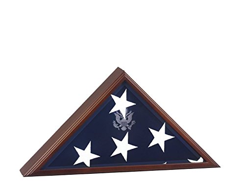 Premium American Flag Display Case for Burial & Memorial - Wall Mount or Tabletop - Honor Veterans & Loved Ones with Dignity (Perfect for Funerals, Military Ceremonies & Home Memorials)