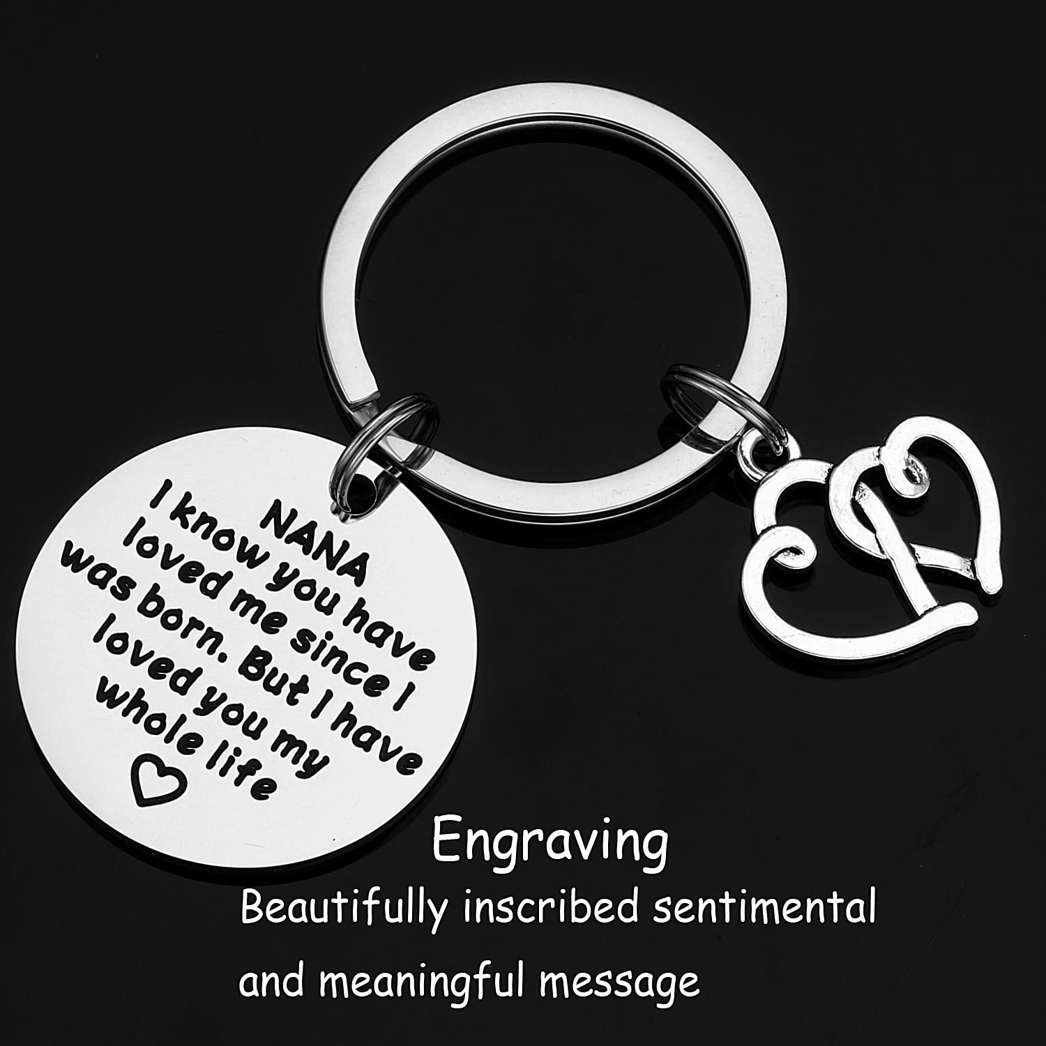 Best Nana Jewelry Gifts for Women - Engraved Bracelet & Keychain Set - Perfect Birthday, Mother's Day & Grandparents Day Presents