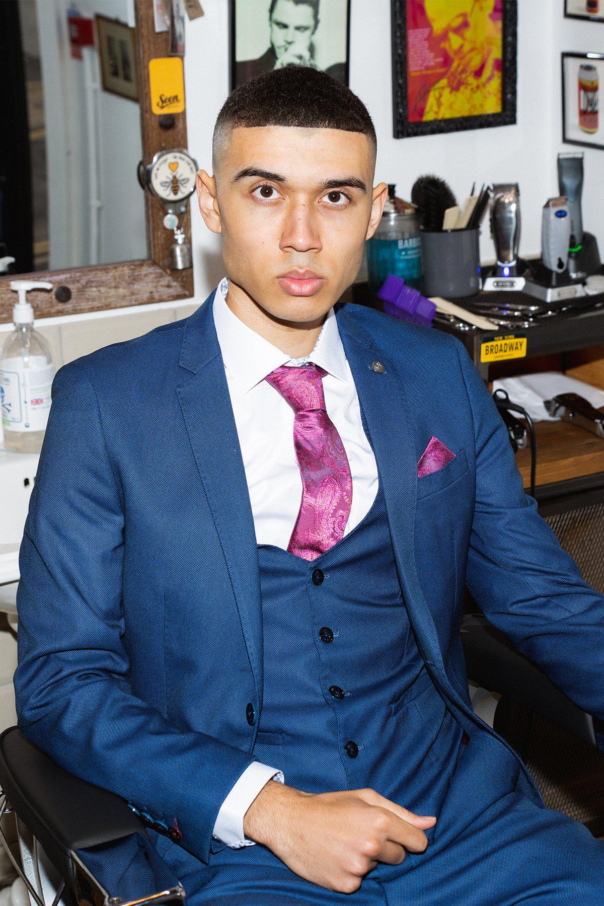 Royal Blue Three Piece Suit for Men - Single Breasted Waistcoat & Matching Blazer | Perfect for Weddings, Business Meetings & Formal Events