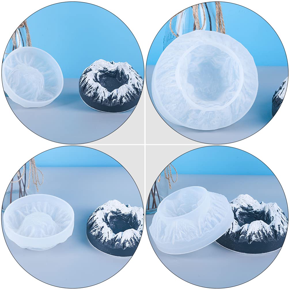 EXCEART 1-Piece Epoxy Resin Volcano Rockery Ashtray Silicone Mold - Large White Soap, Candle & Jewelry Organizer Tray - Perfect for DIY Resin Art, Home Decor & Smoking Accessories