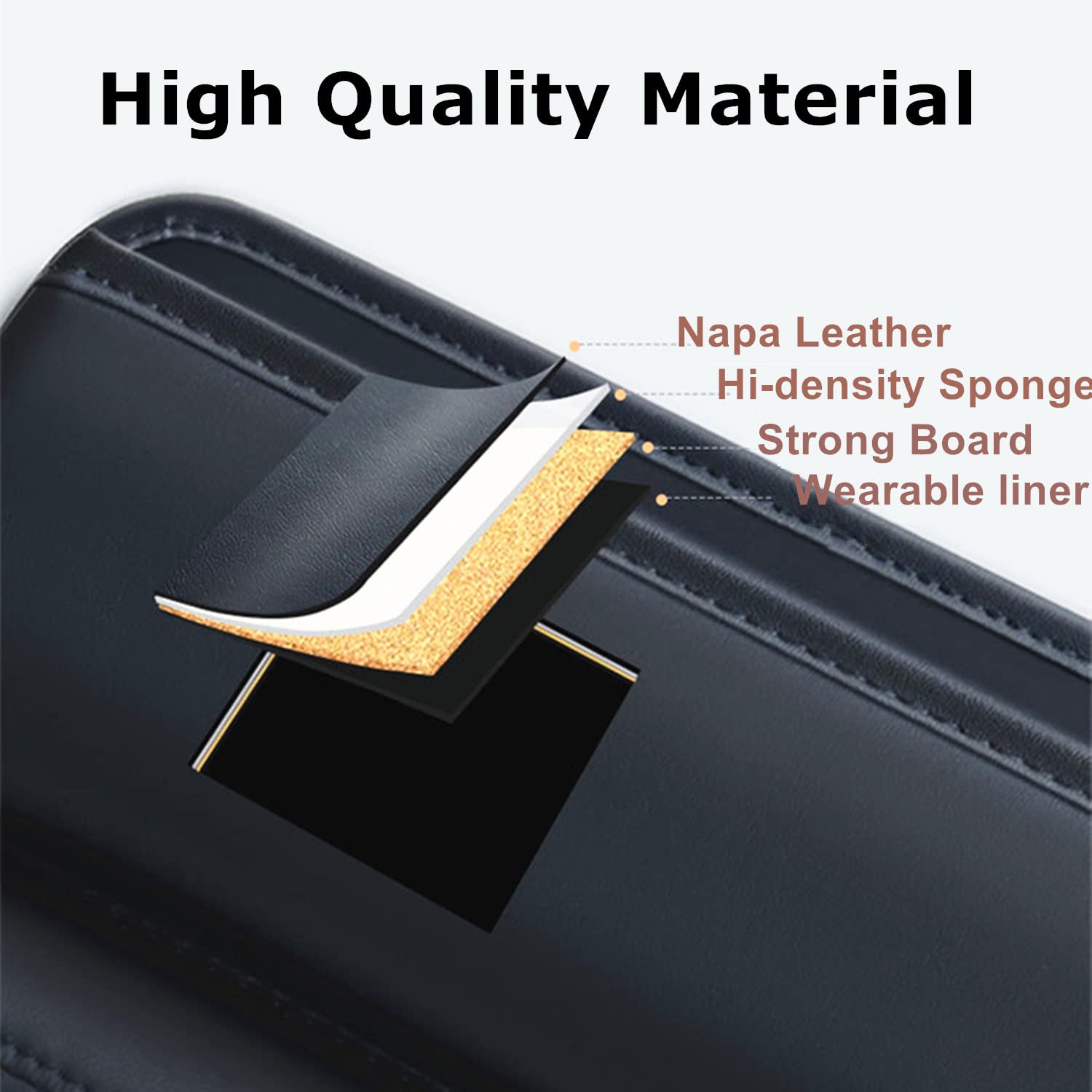 Premium Leather Car Seat Gap Filler Organizer - Universal Storage Blocker for Cars, SUVs & Trucks - 2 Pack - Prevent Items from Falling Between Seats - Perfect for Road Trips & Daily Commutes