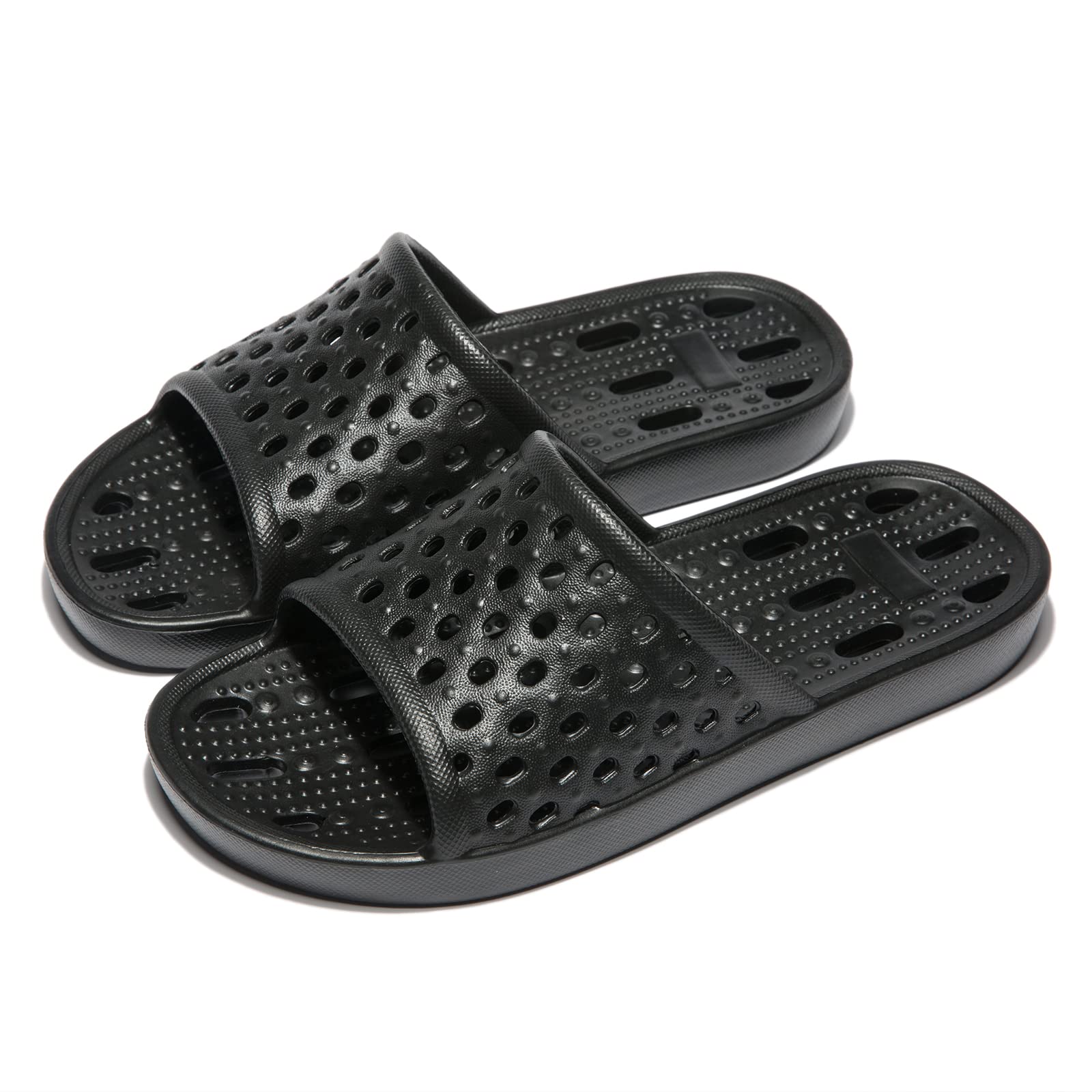 NewDenBer Women's & Men's Non-Slip Quick-Dry Shower Sandals with Drain Holes - Comfortable Bathroom, Beach & Pool Slides for Wet Environments