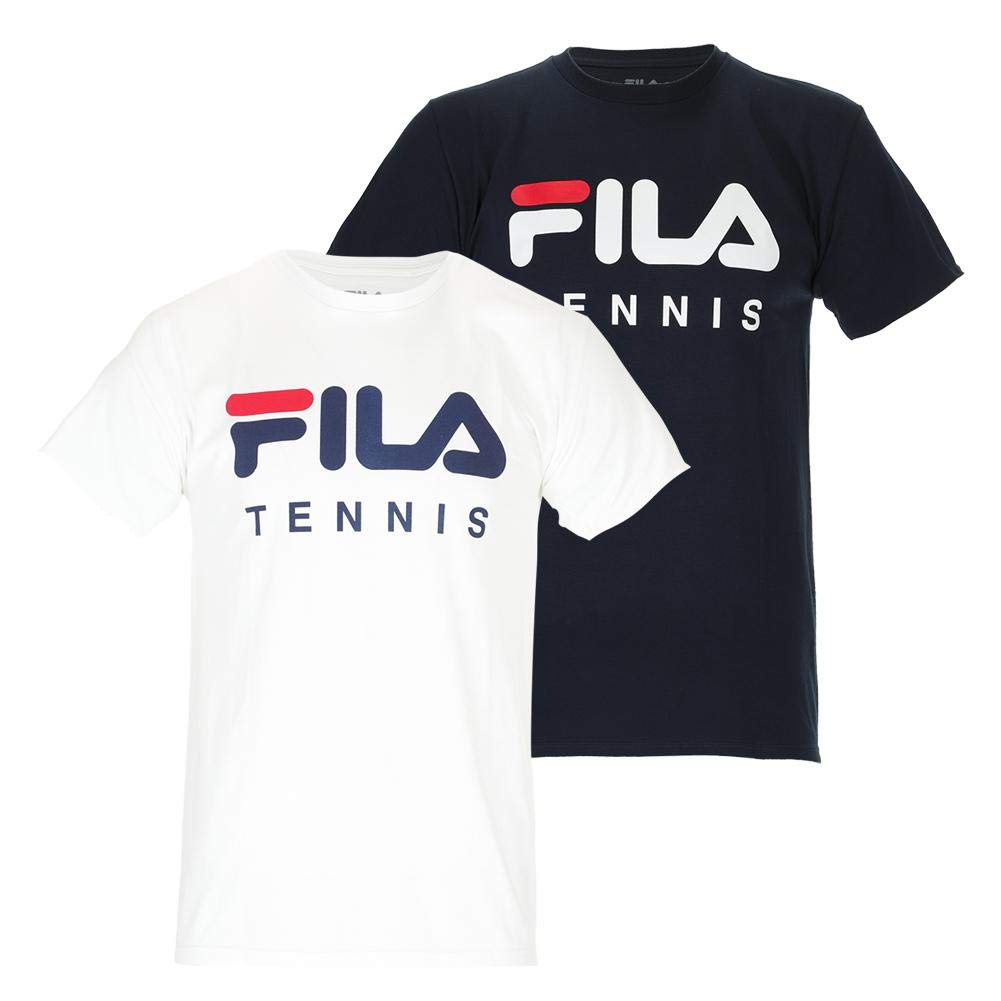 Fila Men's Tennis Tee Shirt - Comfortable Performance Polo for Men - Peacoat Blue - Perfect for Tennis, Golf & Casual Wear