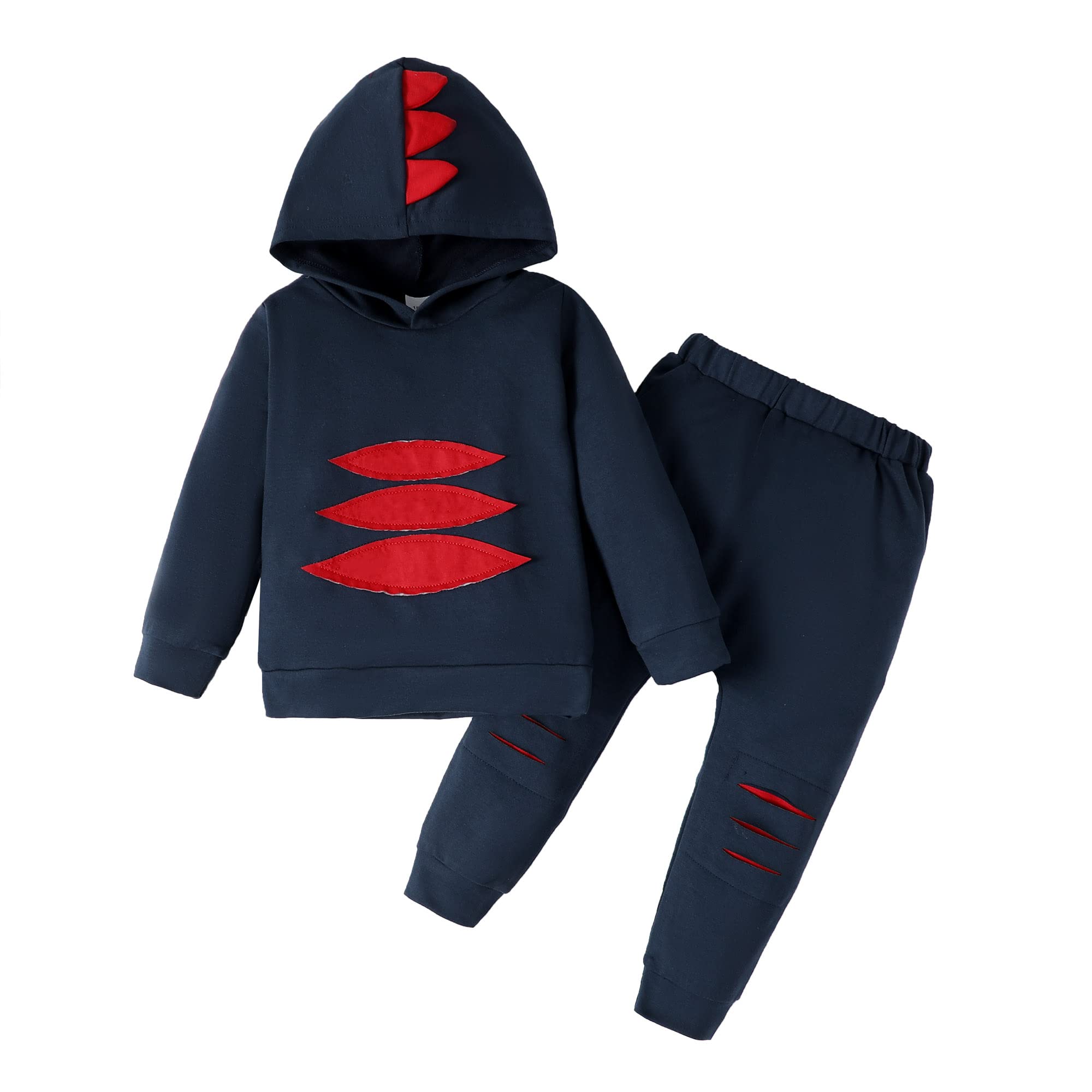 Dinosaur Hoodie & Pants Set for Baby Boys - Warm Toddler Winter Outfits with Long Sleeves | Cozy Infant Sweatsuit for Fall & Winter Playtime