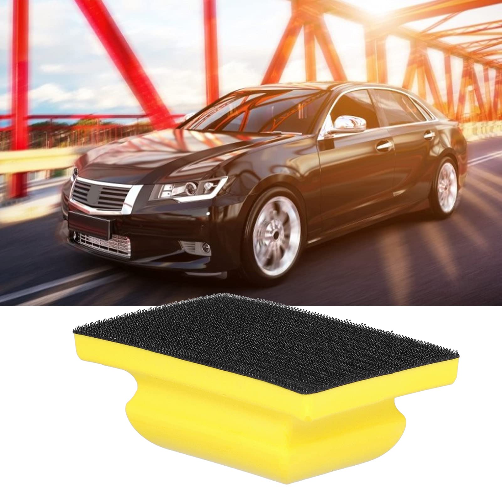 Premium Sanding Block with Hook & Loop - PU Foam Hand Sander for Wood Polishing & Surface Cleaning | Ideal for DIY Projects, Furniture Refinishing & Craft Work