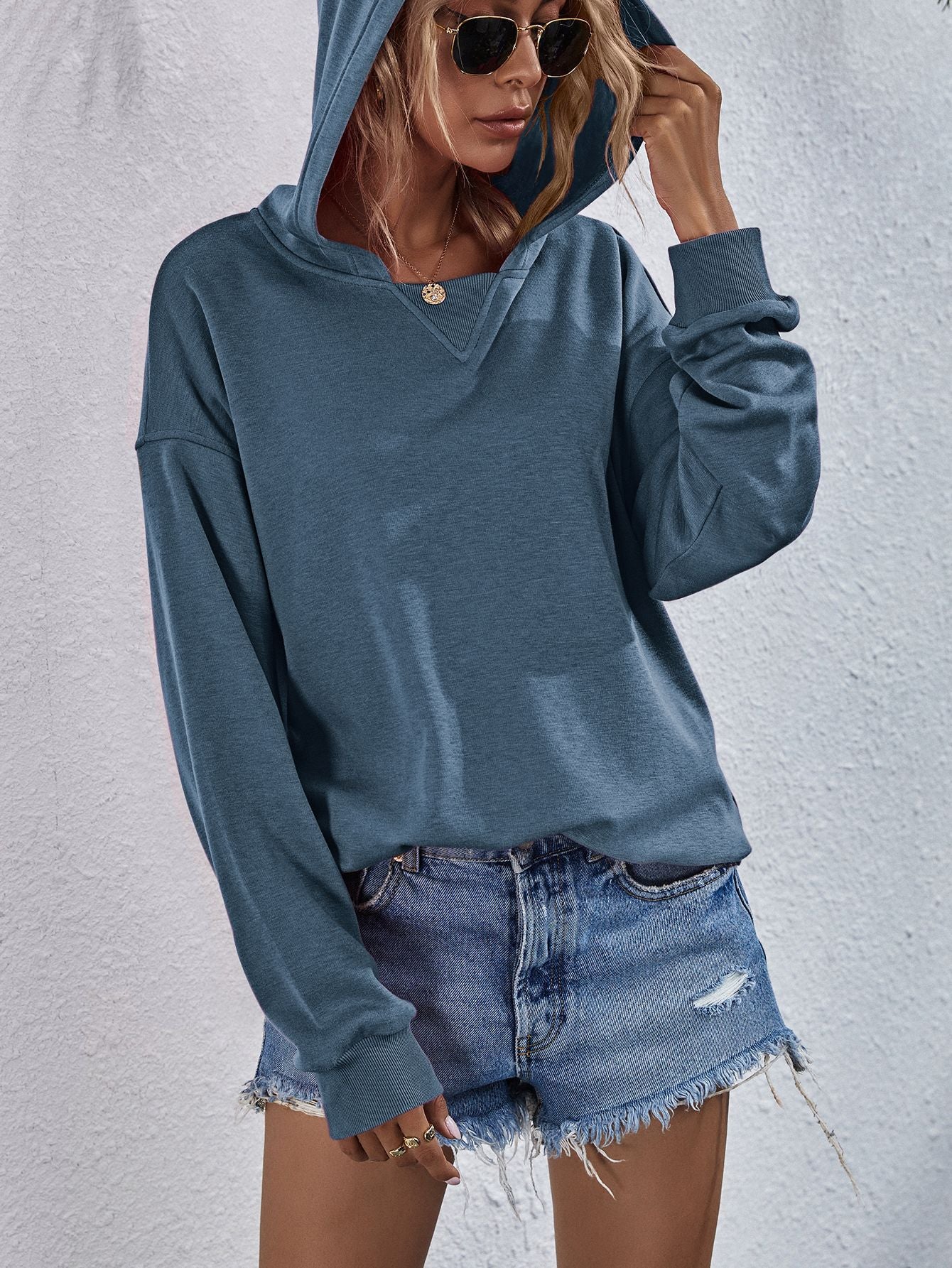 Stylish Dropped Shoulder Slit Hoodie for Women & Men - Trendy Oversized Pullover Sweatshirt | Perfect for Casual Wear, Street Style & Loungewear