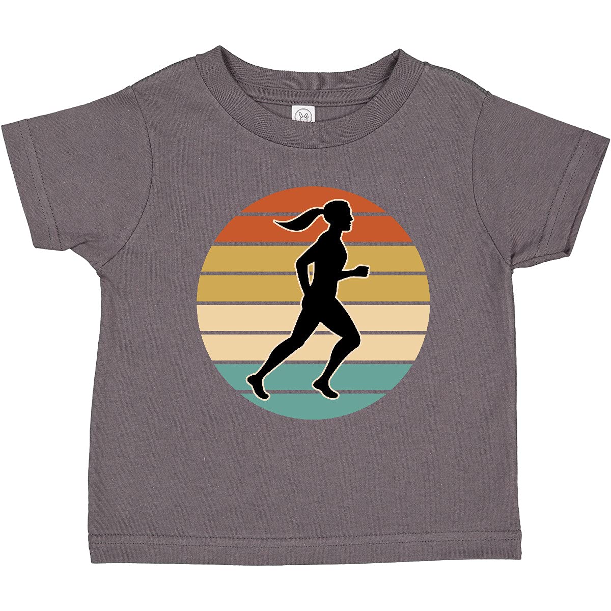 Inktastic Retro Sunset Running Design Toddler T-Shirt for Girls - Soft Cotton Kids Tee for Active Play, Sports & Casual Wear