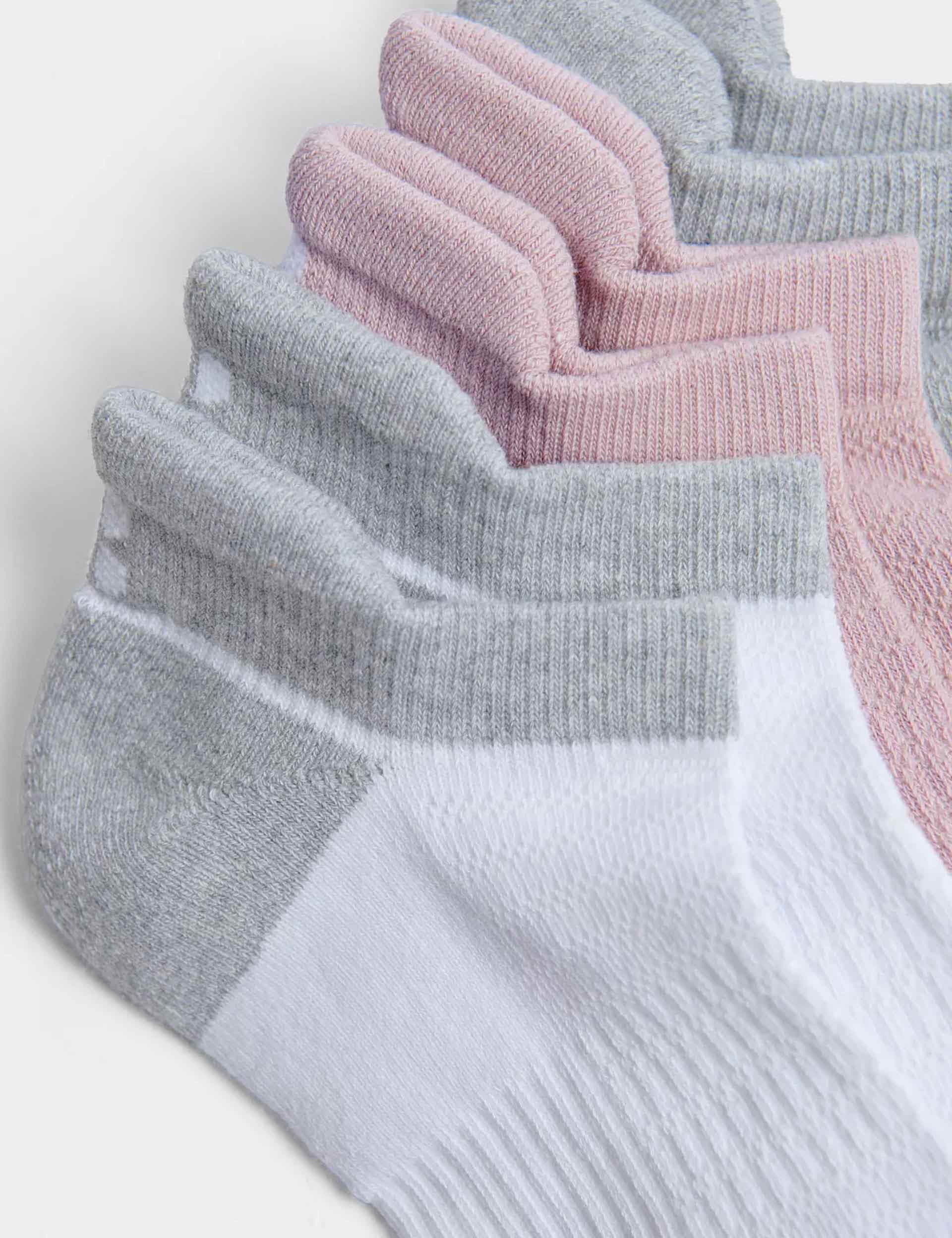 Breathable Workout Trainer Socks 3-Pack - Light Grey Marl - Perfect for Gym, Running & Yoga