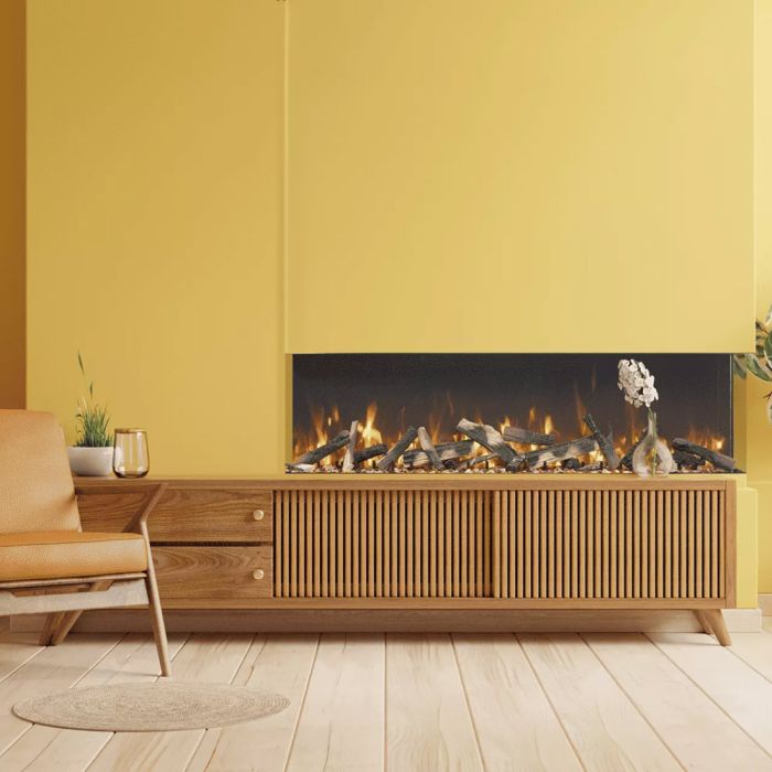 Amantii TruView Extra Tall Smart Electric 3-Sided Fireplace - Modern Heating Solution for Living Rooms, Bedrooms & Offices